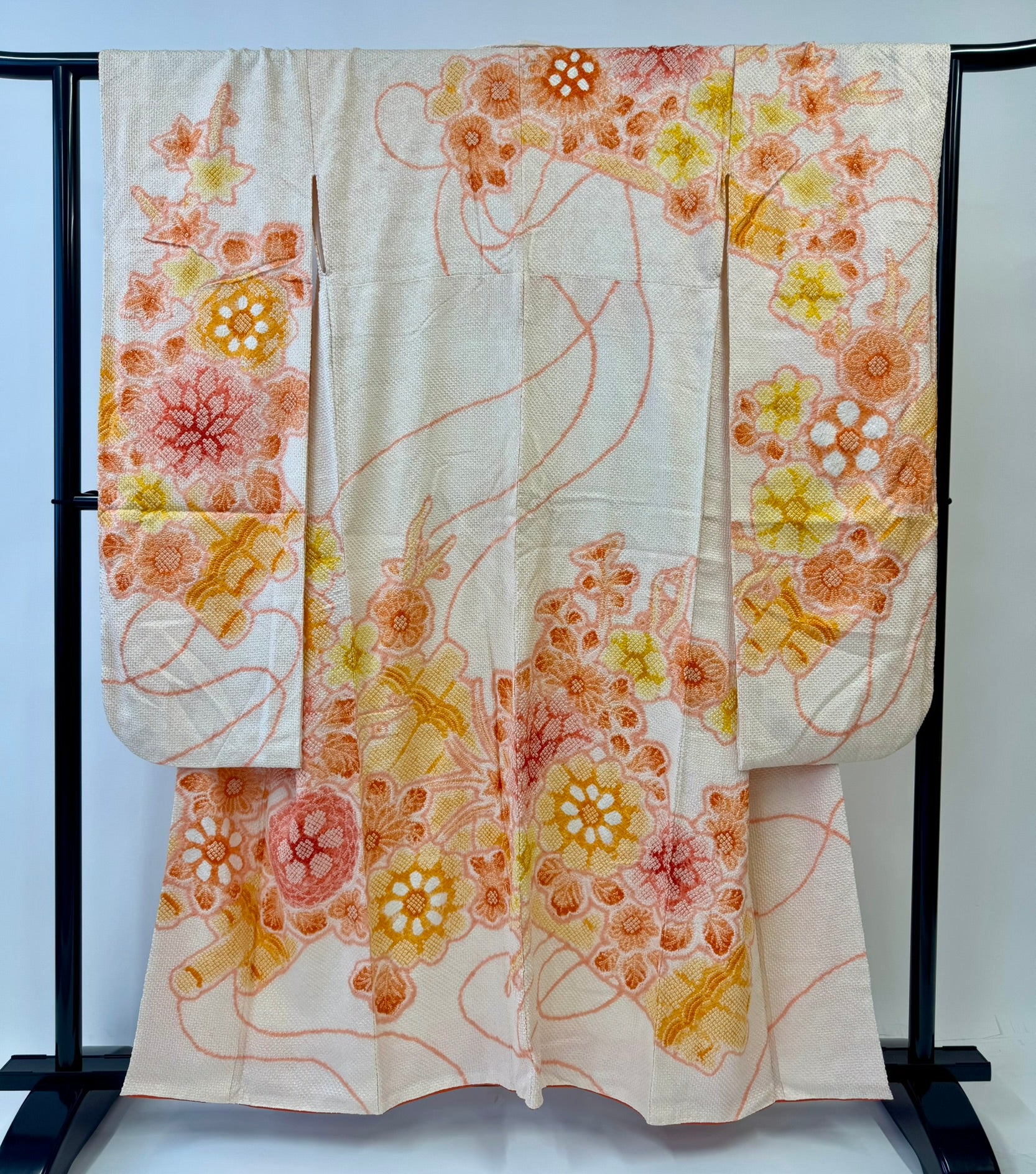 KJ049 Women's Furisode Used Japanese Clothes