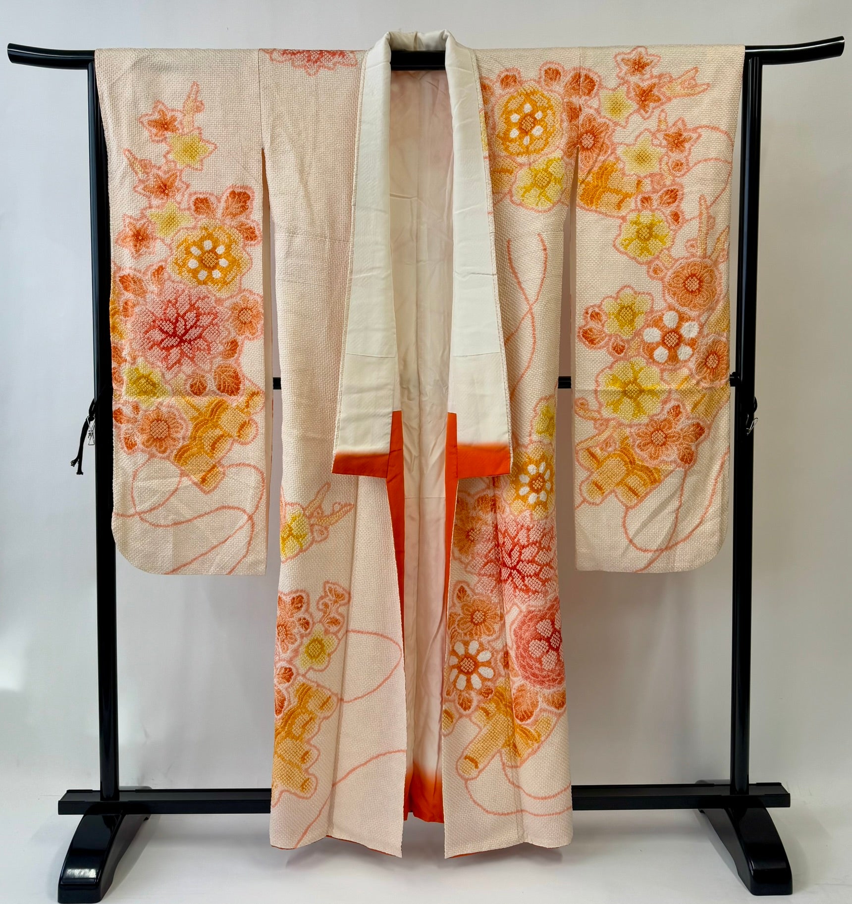KJ049 Women's Furisode Used Japanese Clothes