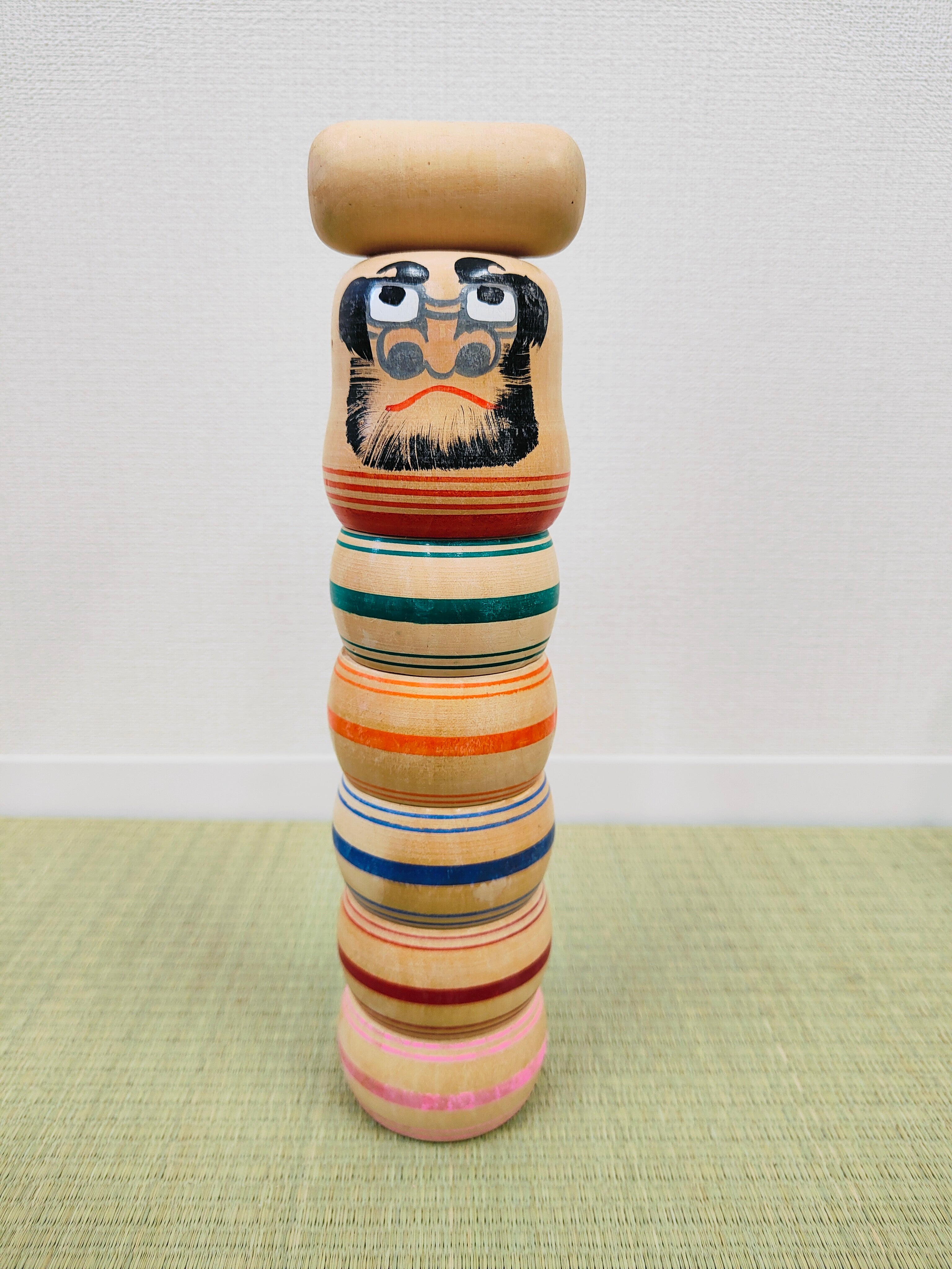 ◆KM032 だるま落とし 木製 だるま 遊び ゲーム 手作り 伝統品 昭和レトロ