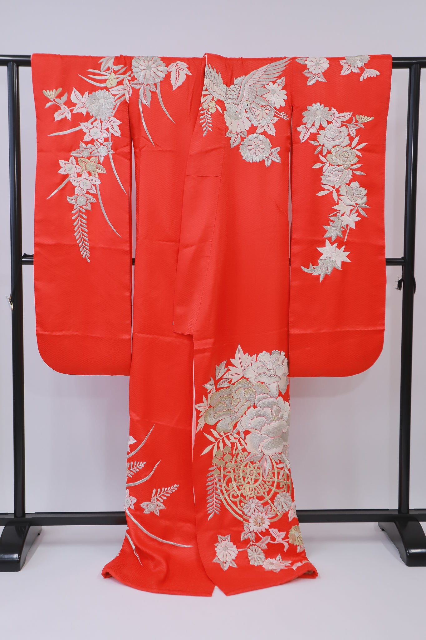 引き振袖 金銀箔 花嫁衣装 結婚式 豪華 婚礼 ウエディング 古着◆twff355