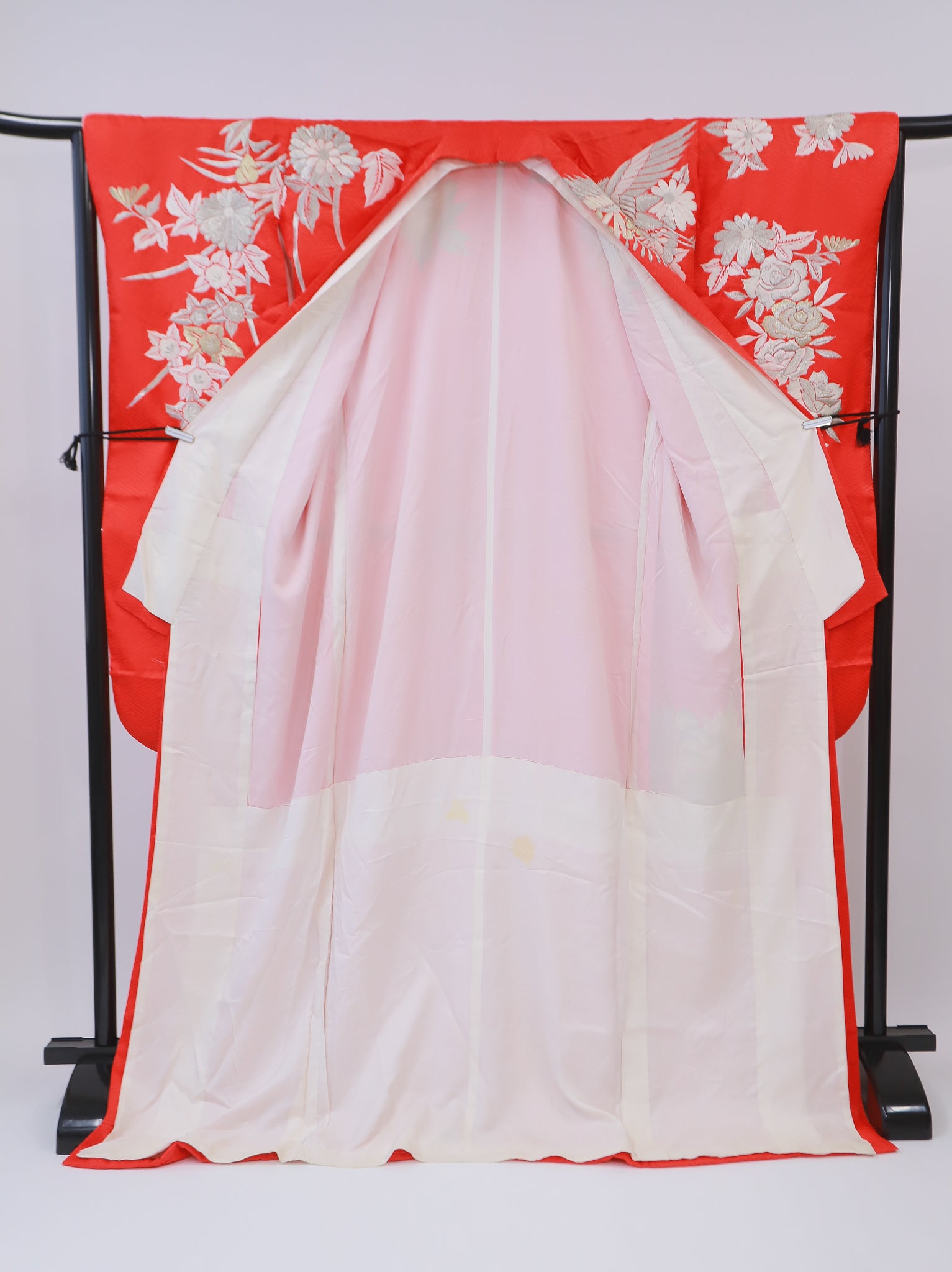 引き振袖 金銀箔 花嫁衣装 結婚式 豪華 婚礼 ウエディング 古着◆twff355