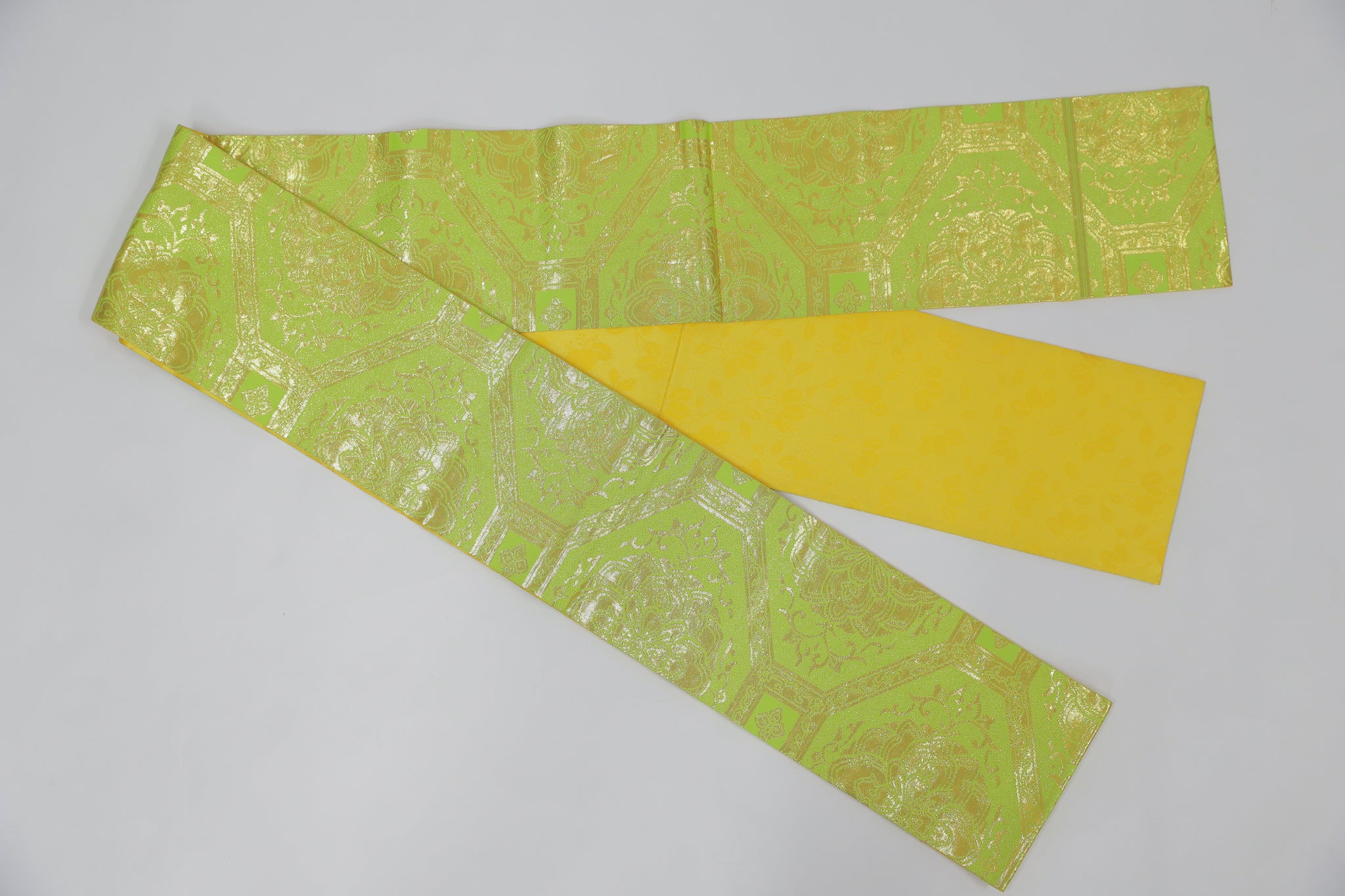 半幅帯 ゆかた 小紋 紬 外出着用 リユース◆twoha406