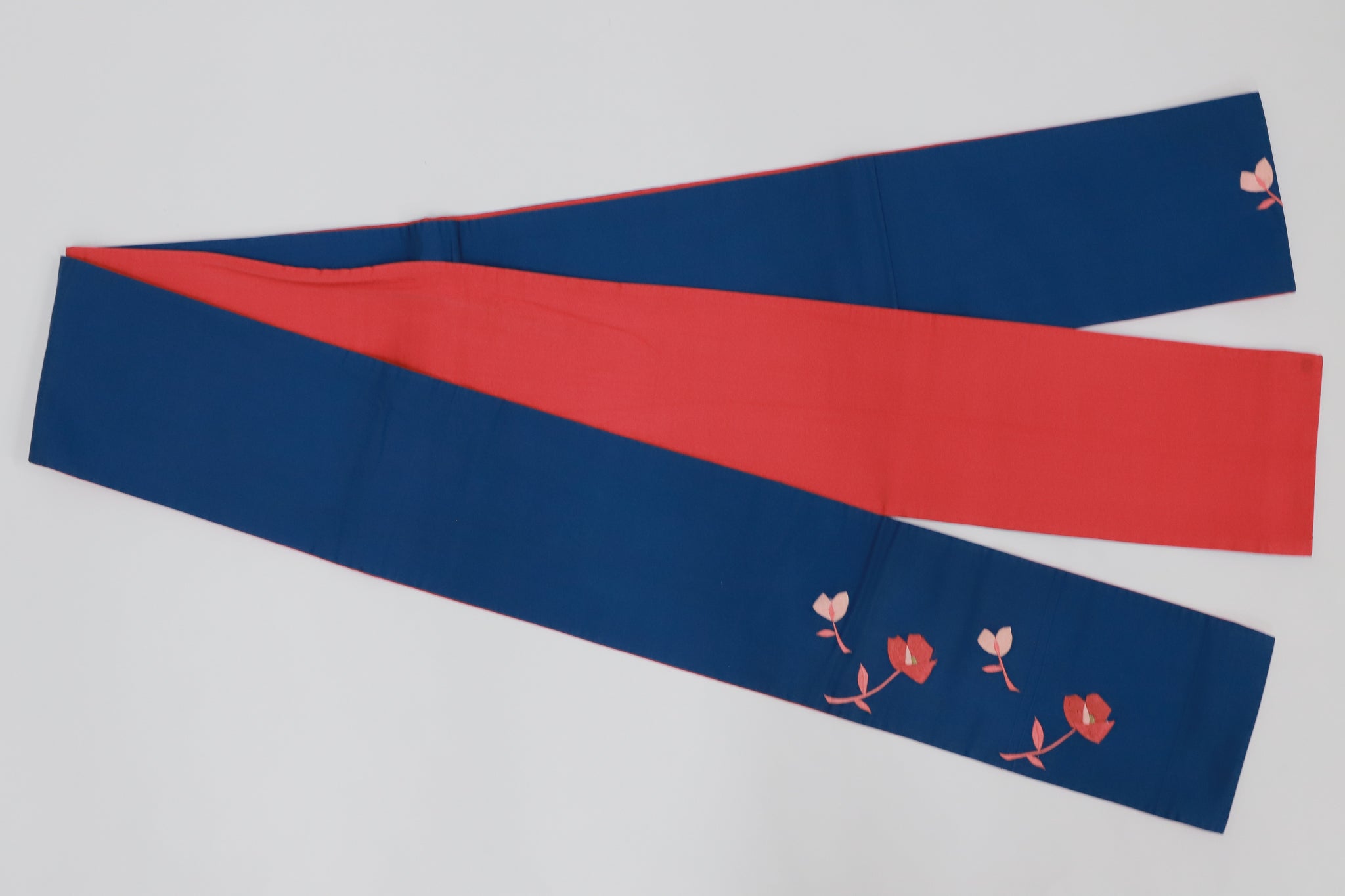 半幅帯 ゆかた 小紋 紬 外出着用 リユース◆twoha410