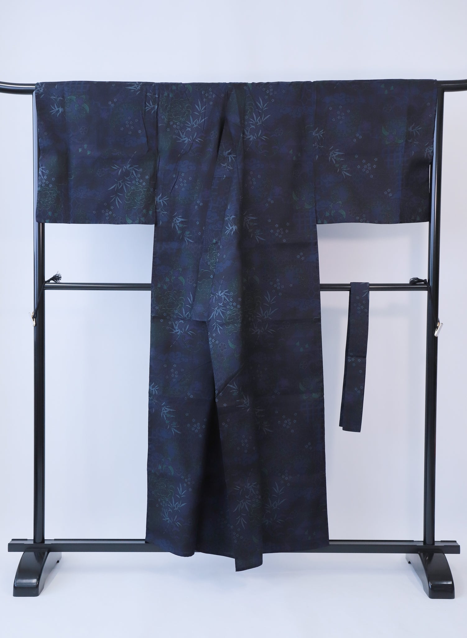 浴衣★新品 紐付き ネイビー 2サイズ有り!夏 バスローブ◆tmy419