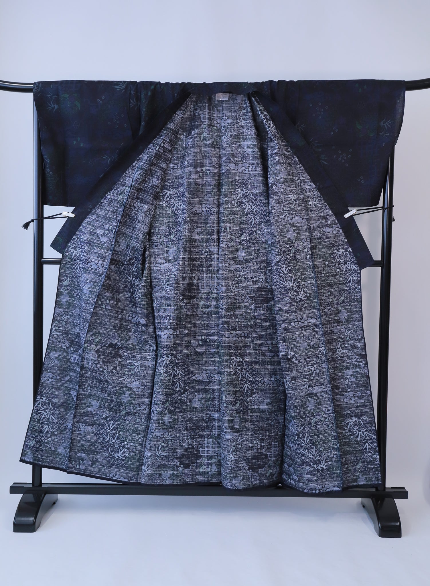 浴衣★新品 紐付き ネイビー 2サイズ有り!夏 バスローブ◆tmy419