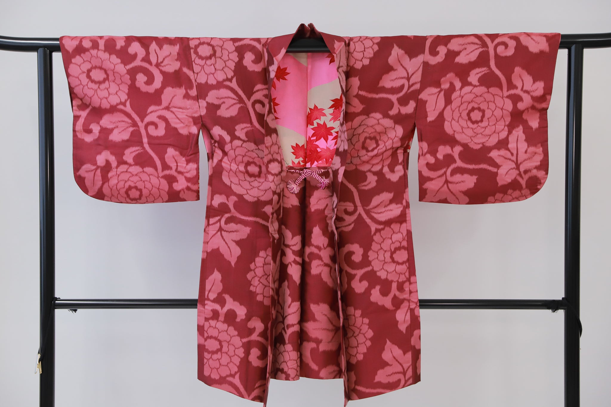 長羽織 アンティーク 羽織紐付き リユース◆twh422