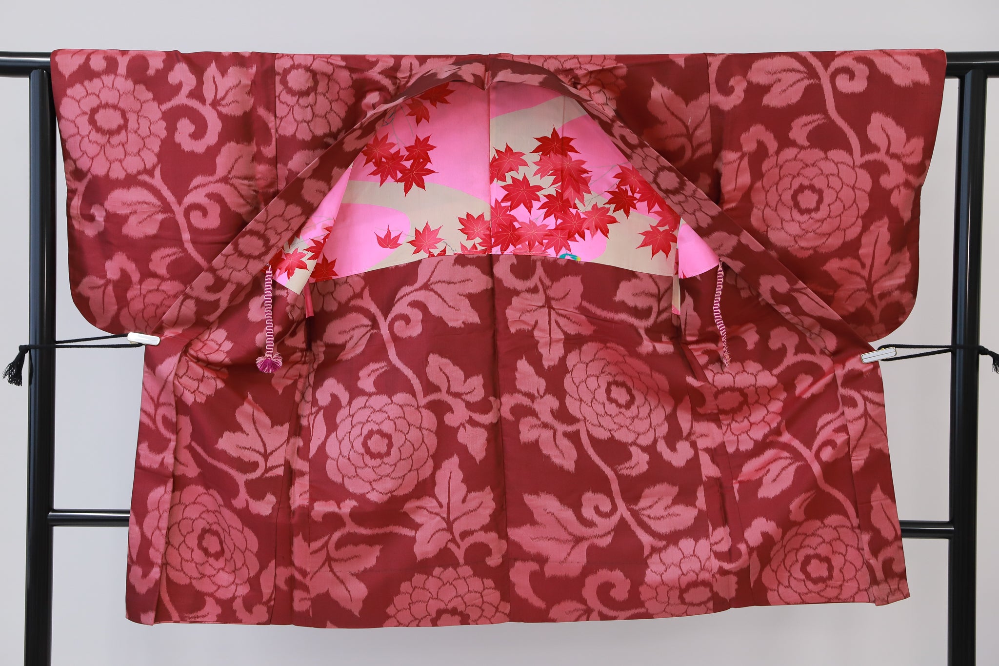 長羽織 アンティーク 羽織紐付き リユース◆twh422