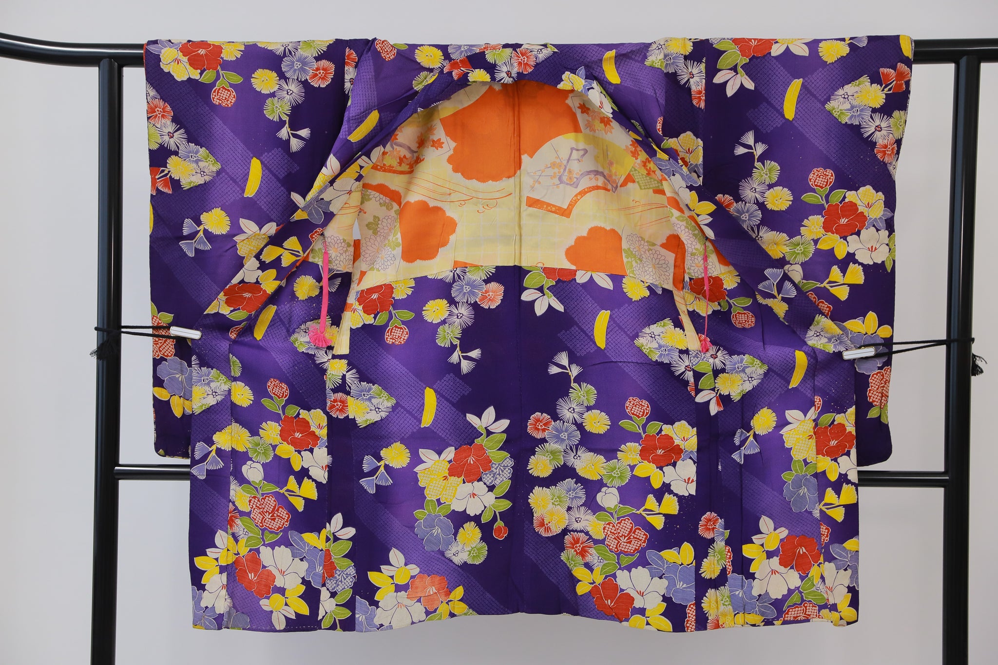 長羽織 アンティーク 羽織紐付き リユース◆twh423