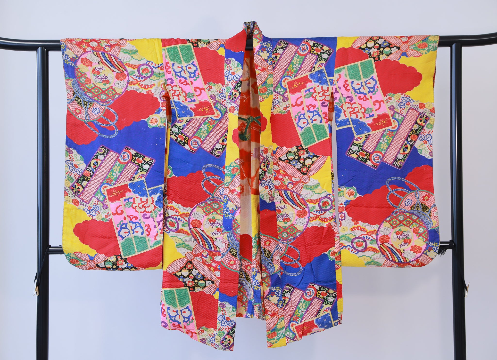 長羽織 アンティーク 羽織紐付き リユース◆twh431