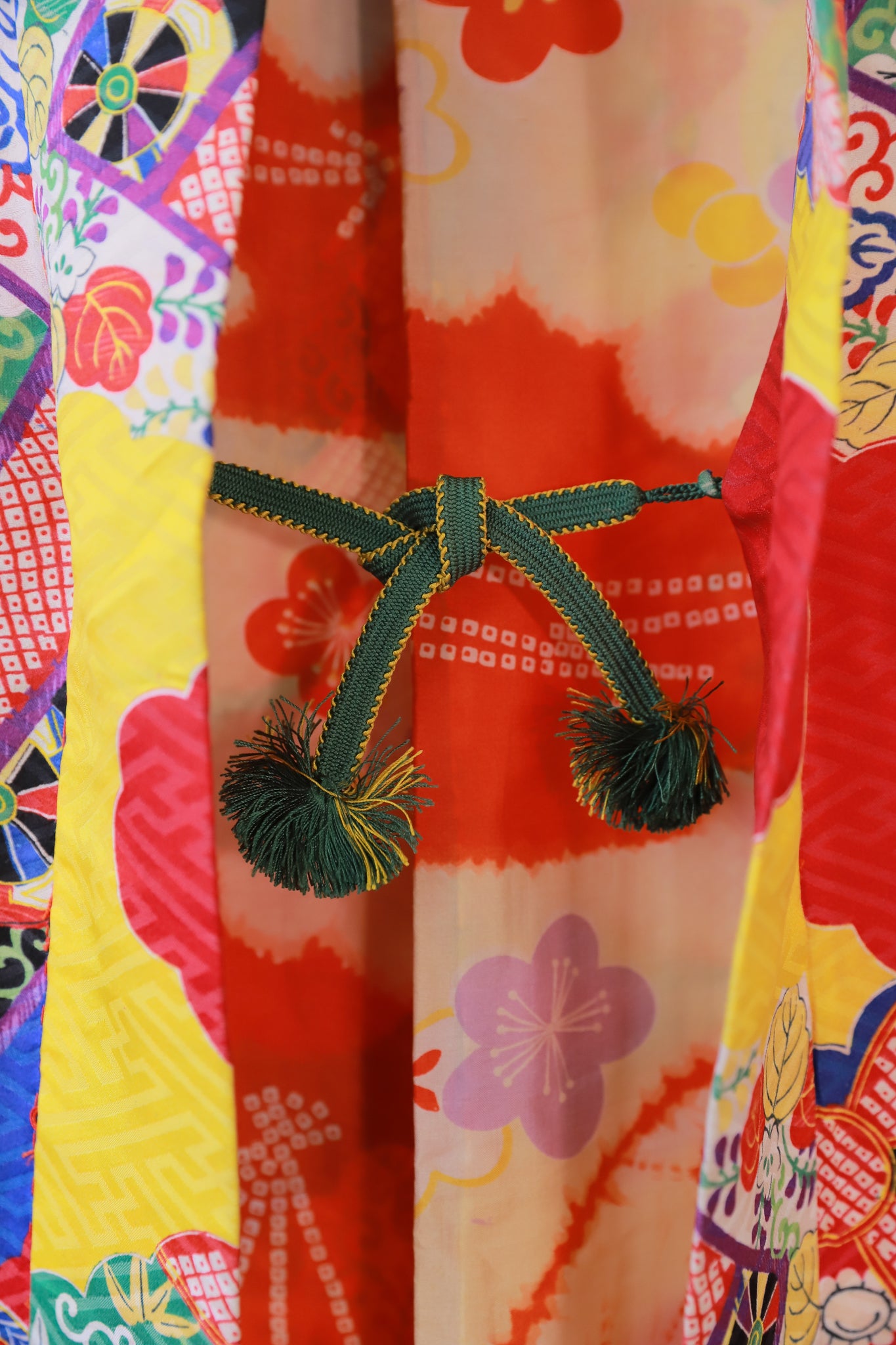 長羽織 アンティーク 羽織紐付き リユース◆twh431