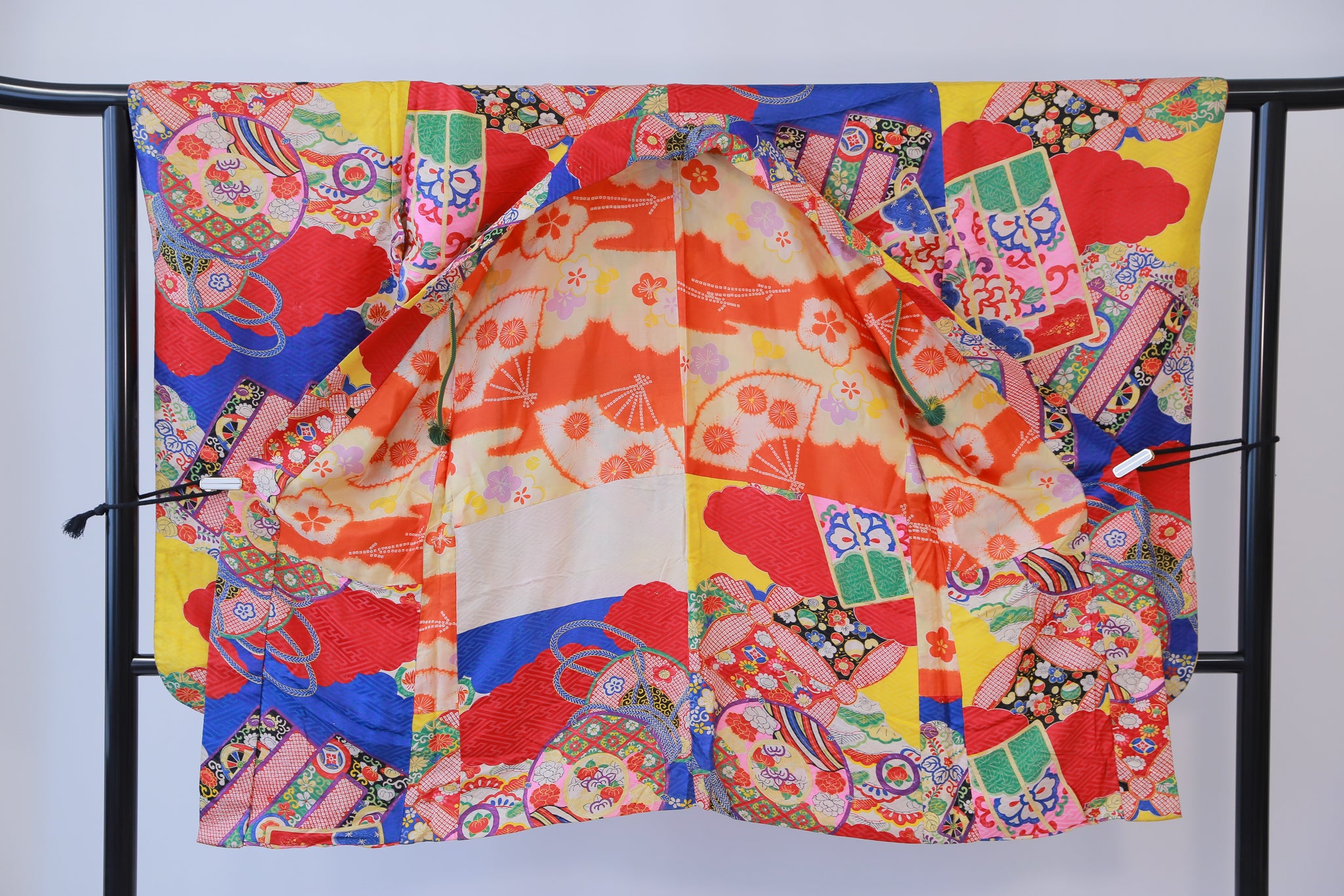 長羽織 アンティーク 羽織紐付き リユース◆twh431