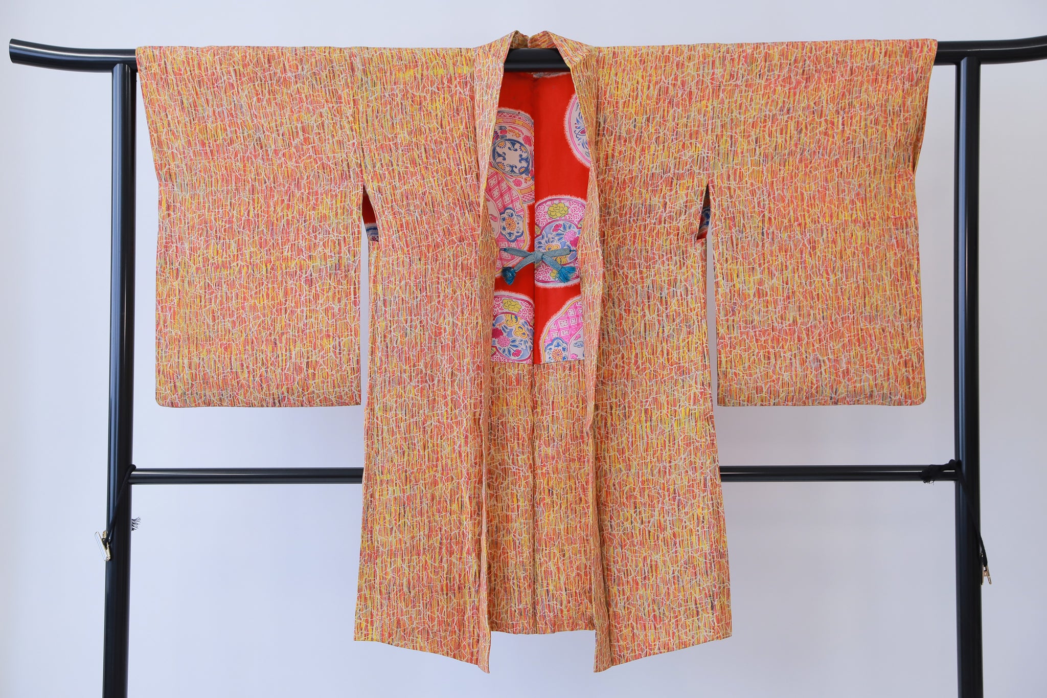 長羽織 アンティーク 羽織紐付き リユース◆twh433