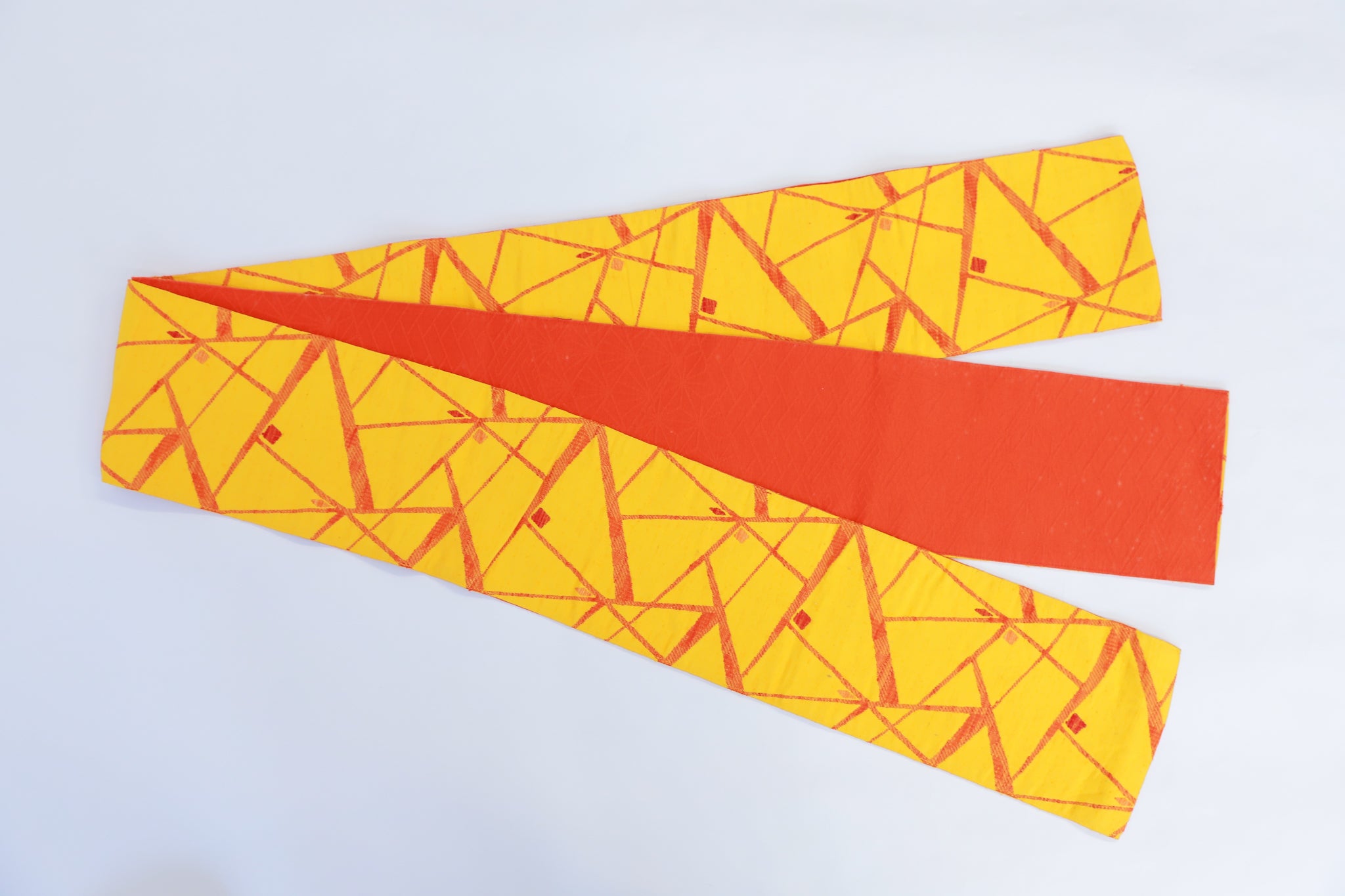 半幅帯 ゆかた 小紋 紬 外出着用 リユース◆twoha440