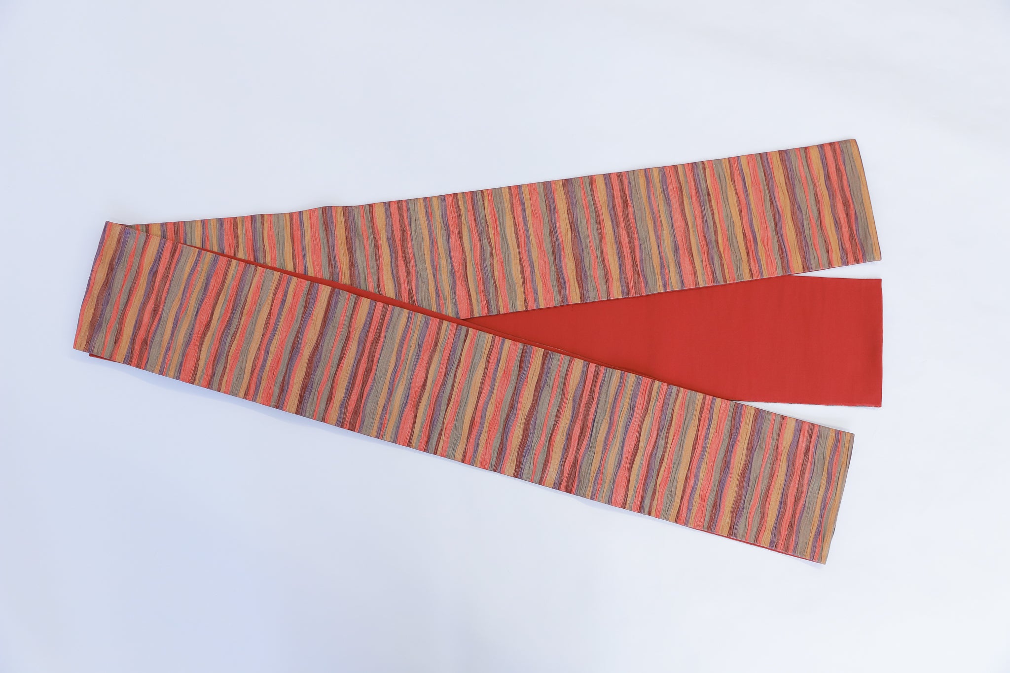 半幅帯 ゆかた 小紋 紬 外出着用 リユース◆twoha441