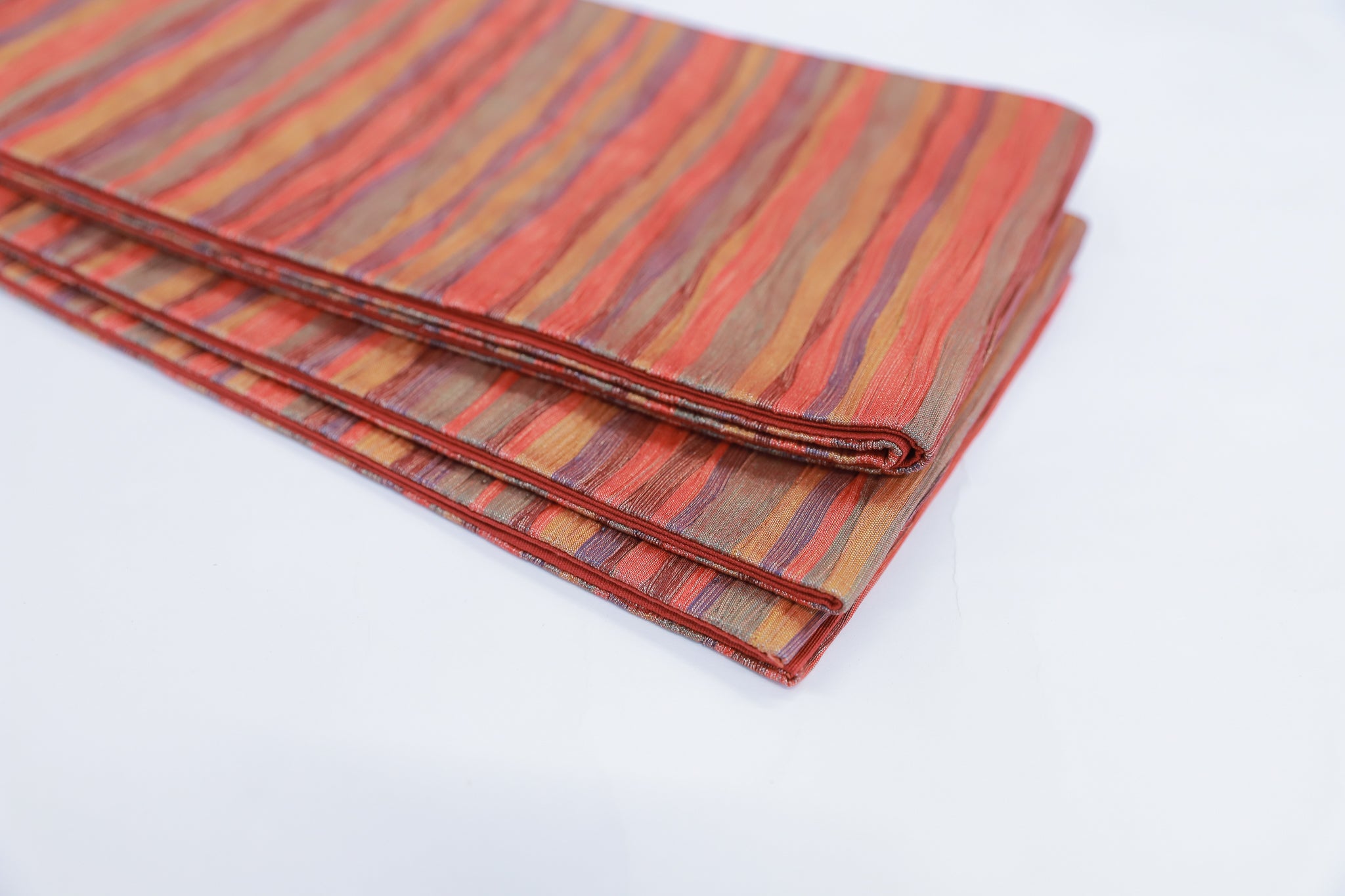 半幅帯 ゆかた 小紋 紬 外出着用 リユース◆twoha441