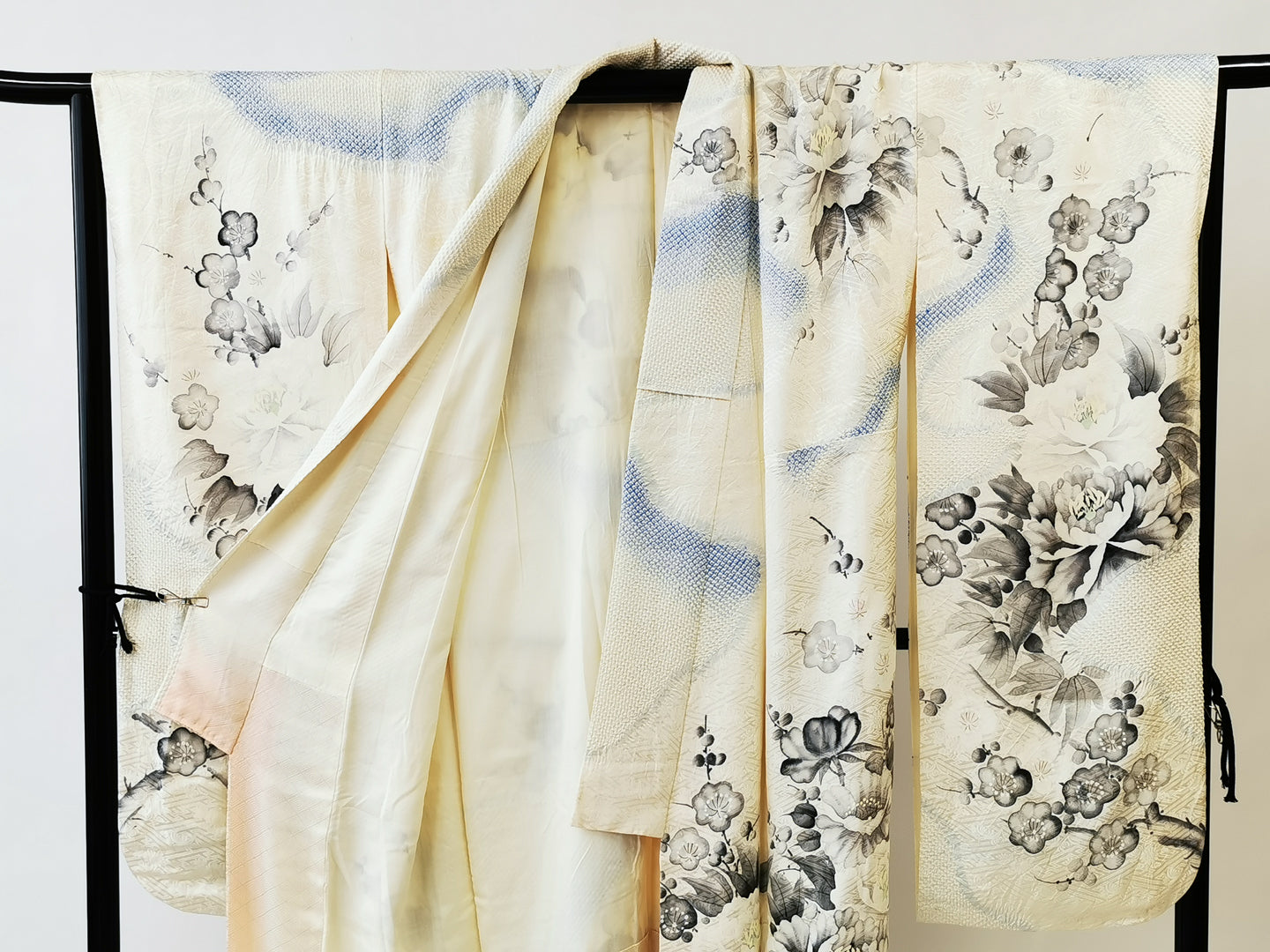 ♦KJ046 Women's Furisode - Shibori-used Japanese clothes