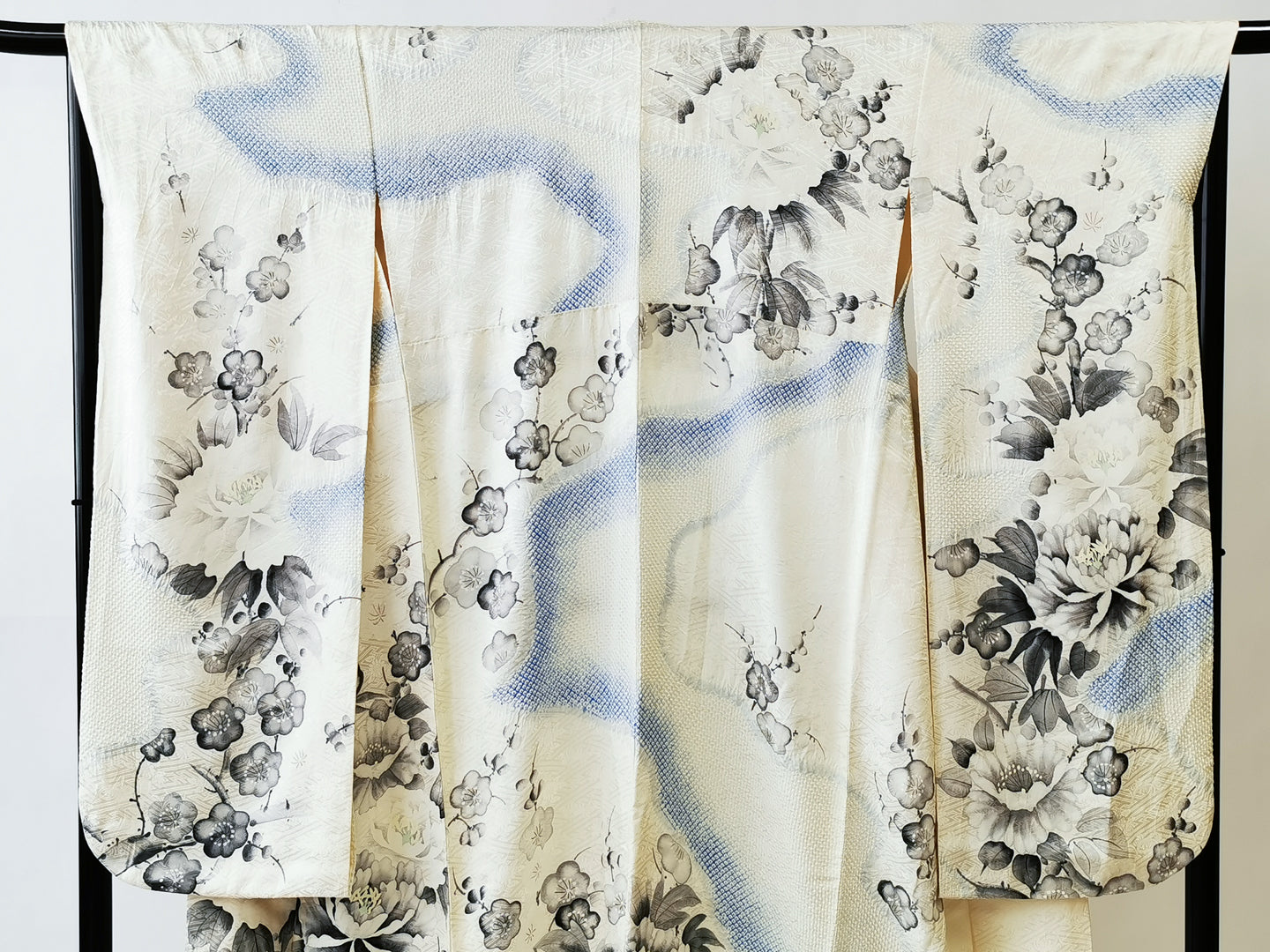 ♦KJ046 Women's Furisode - Shibori-used Japanese clothes