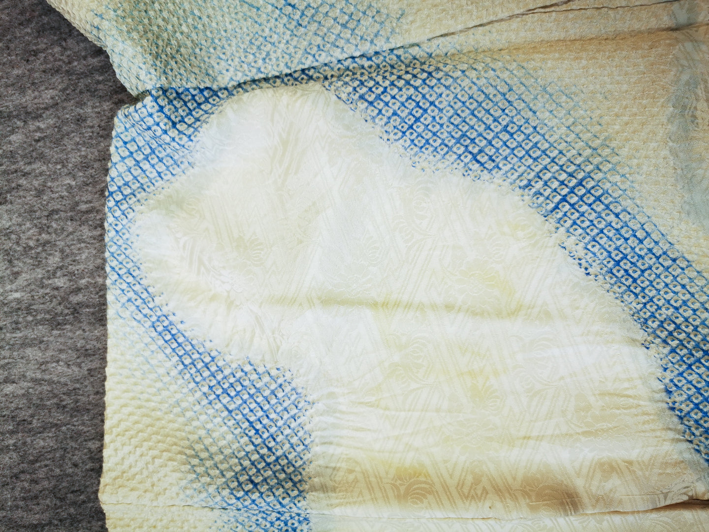 ♦KJ046 Women's Furisode - Shibori-used Japanese clothes