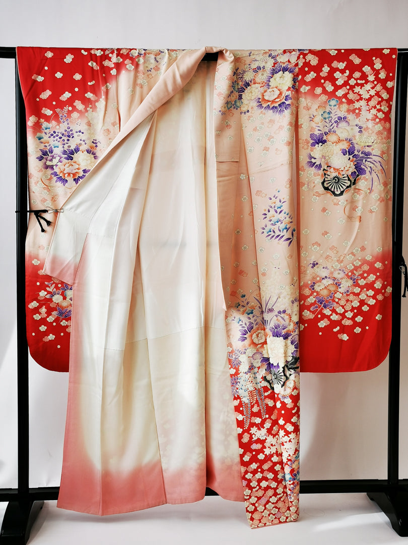 KJ048 Women's Furisode Used Japanese Clothes