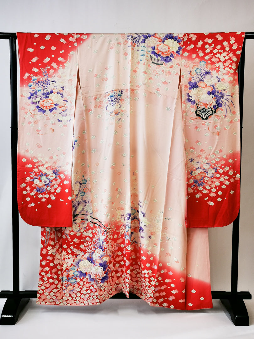KJ048 Women's Furisode Used Japanese Clothes