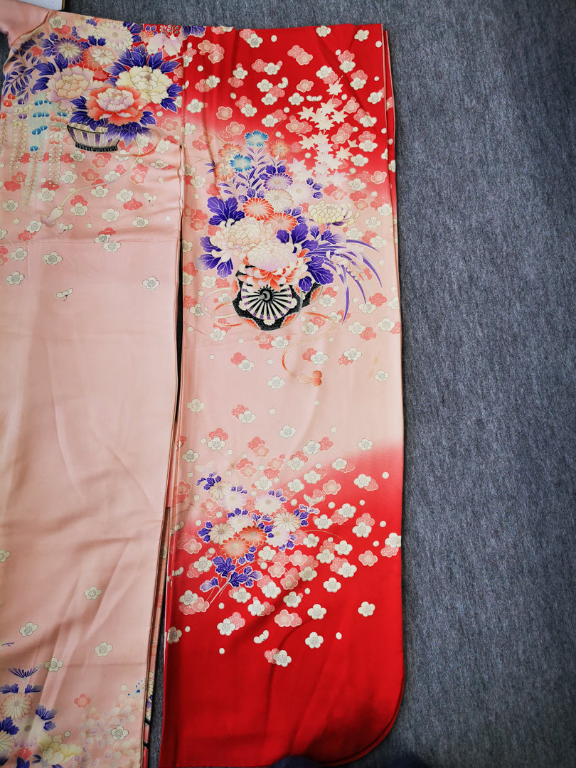KJ048 Women's Furisode Used Japanese Clothes