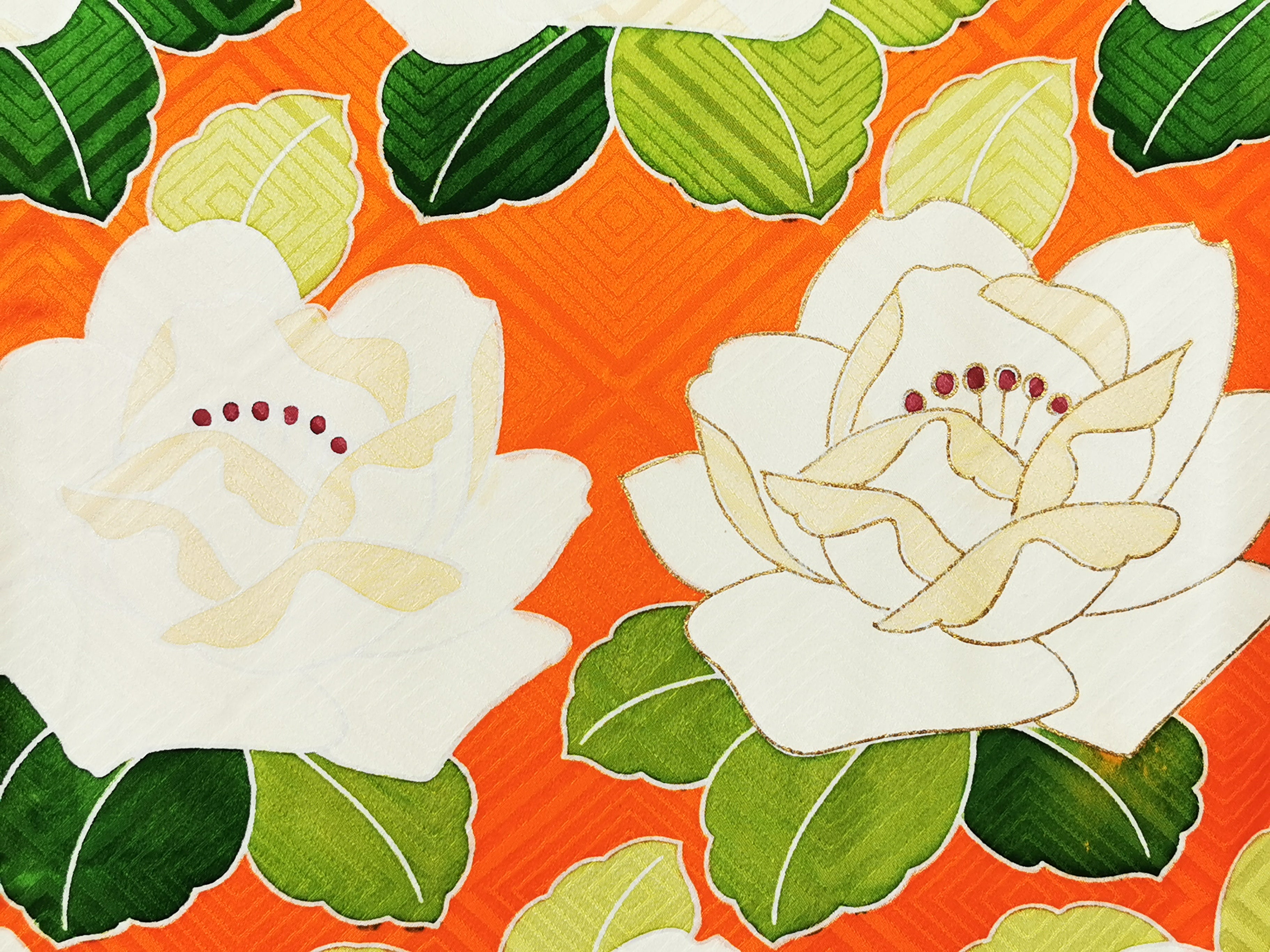 KJ058 Women's Furisode Used Japanese Clothes