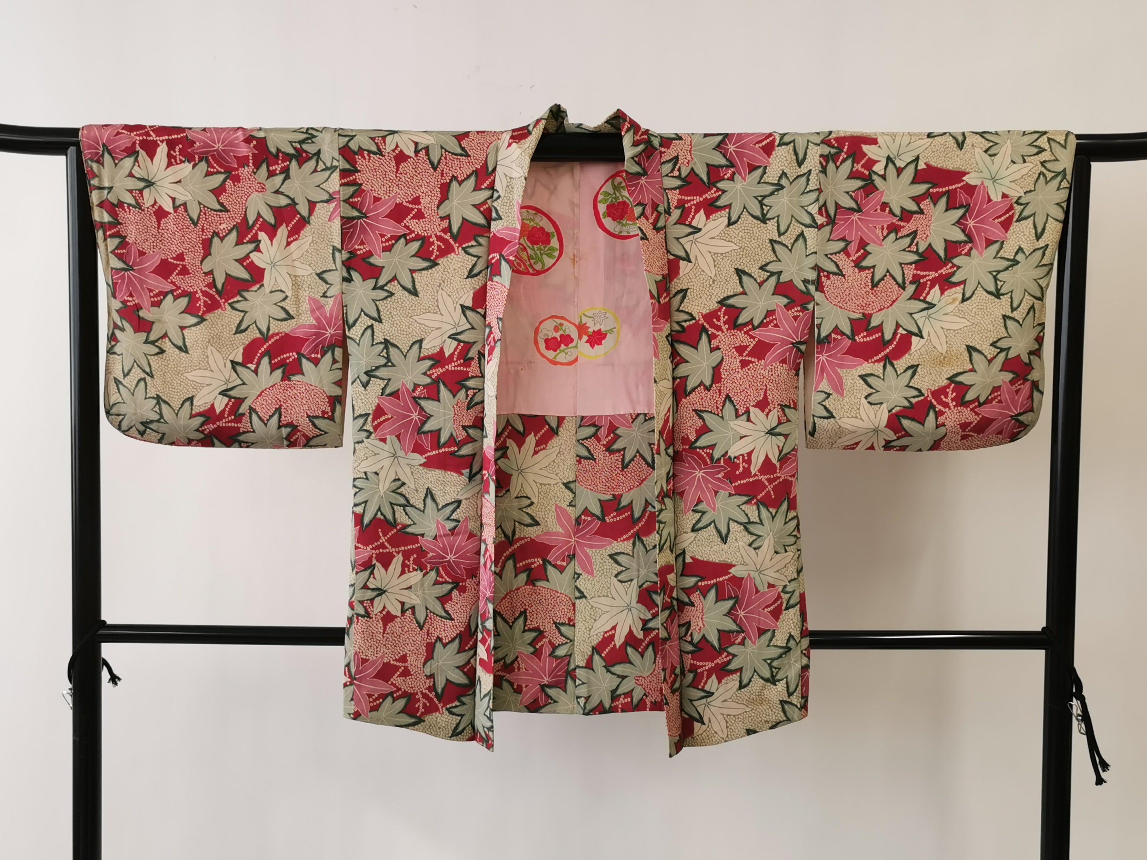 ◆twha083 Haori with Cord Vintage Kimono