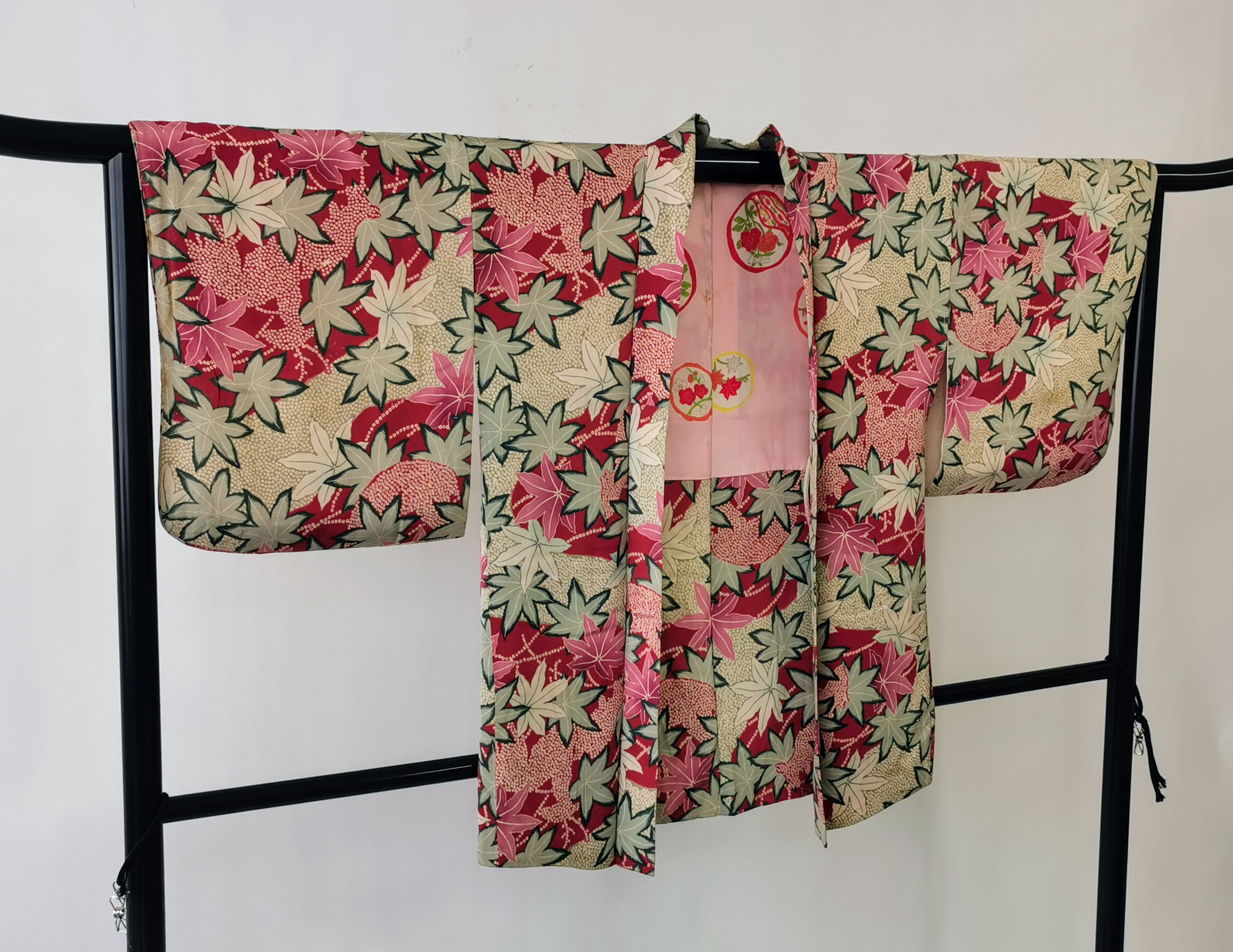 ◆twha083 Haori with Cord Vintage Kimono