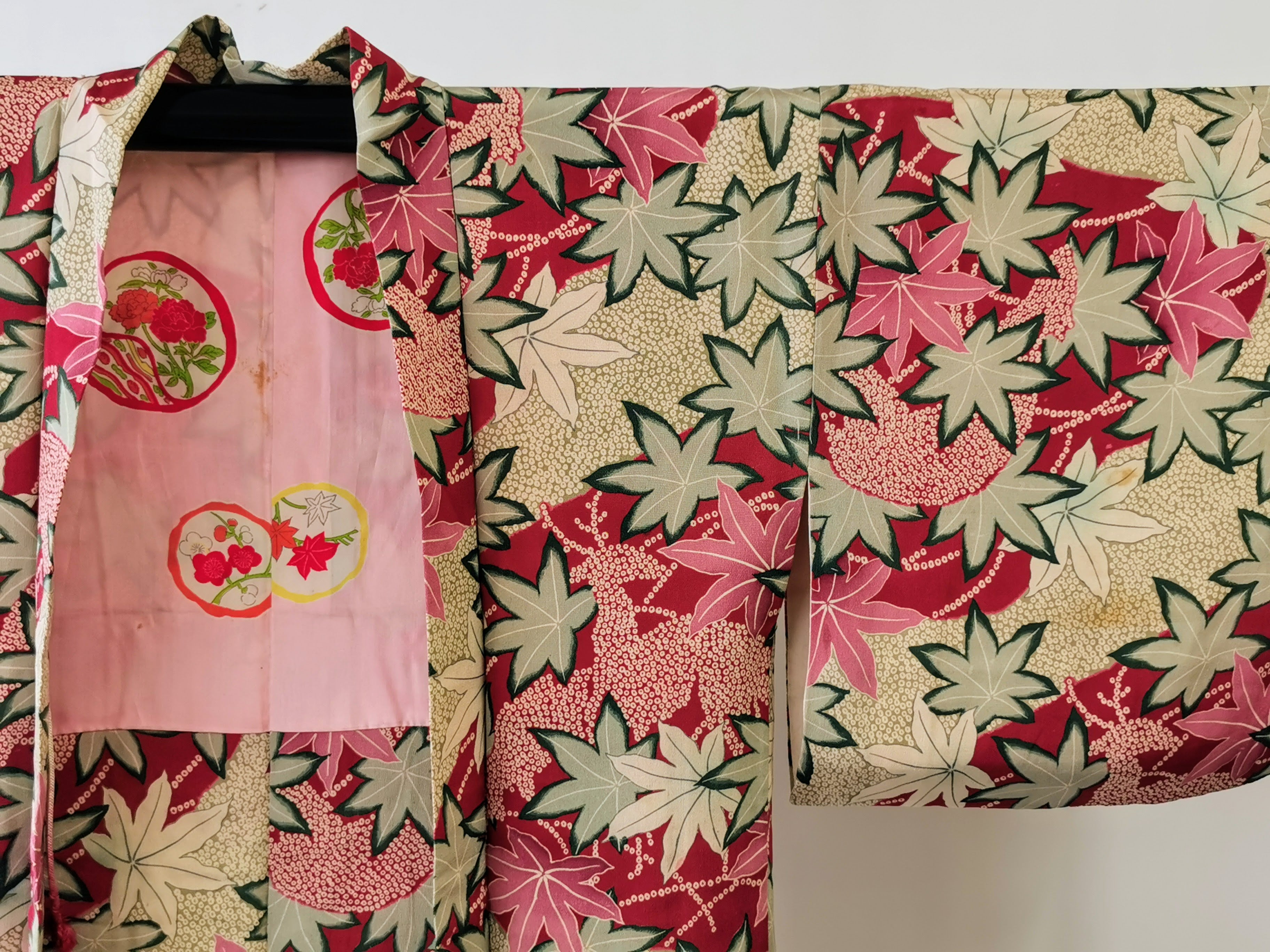 ◆twha083 Haori with Cord Vintage Kimono