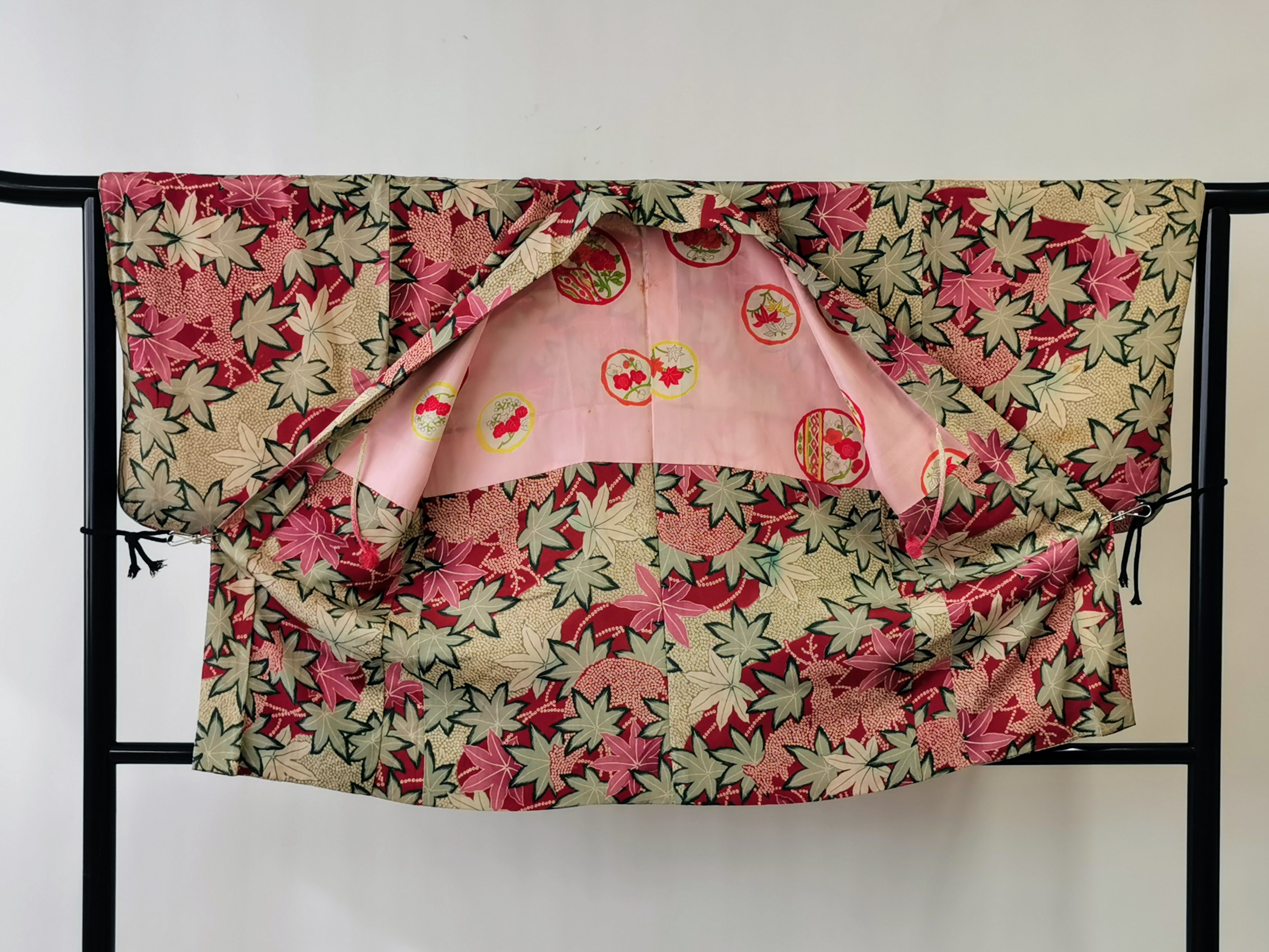 ◆twha083 Haori with Cord Vintage Kimono