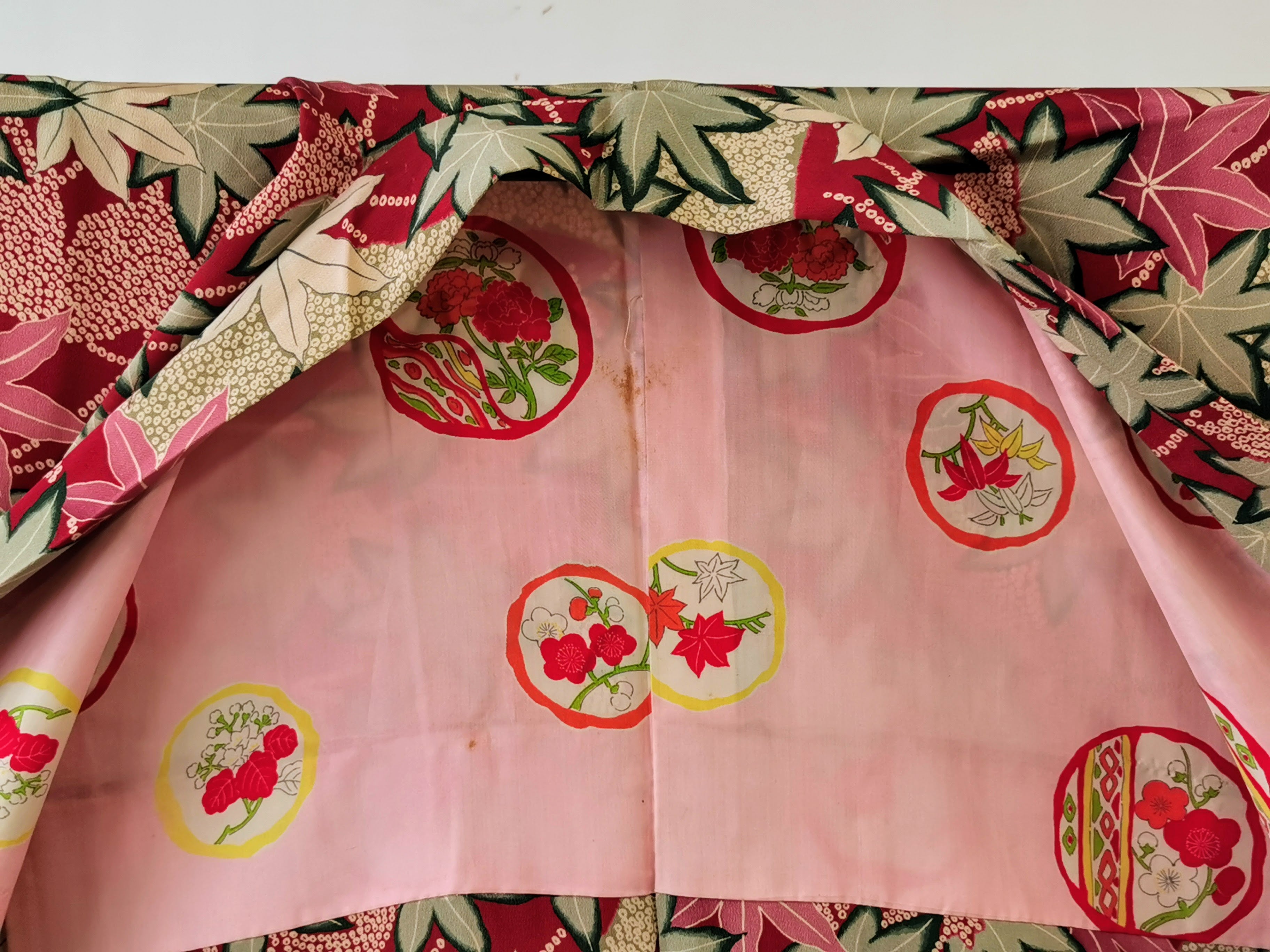 ◆twha083 Haori with Cord Vintage Kimono