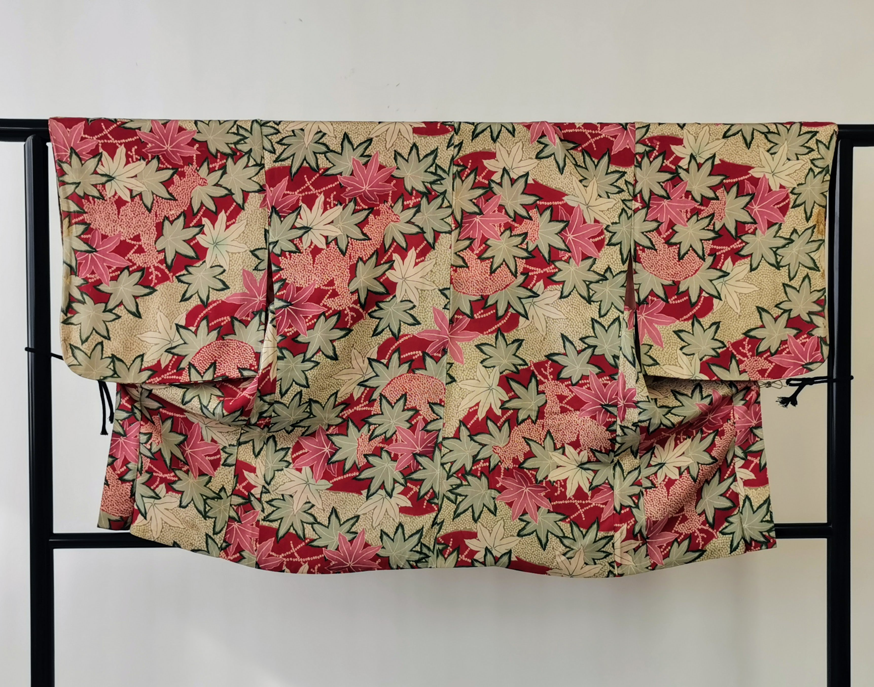 ◆twha083 Haori with Cord Vintage Kimono