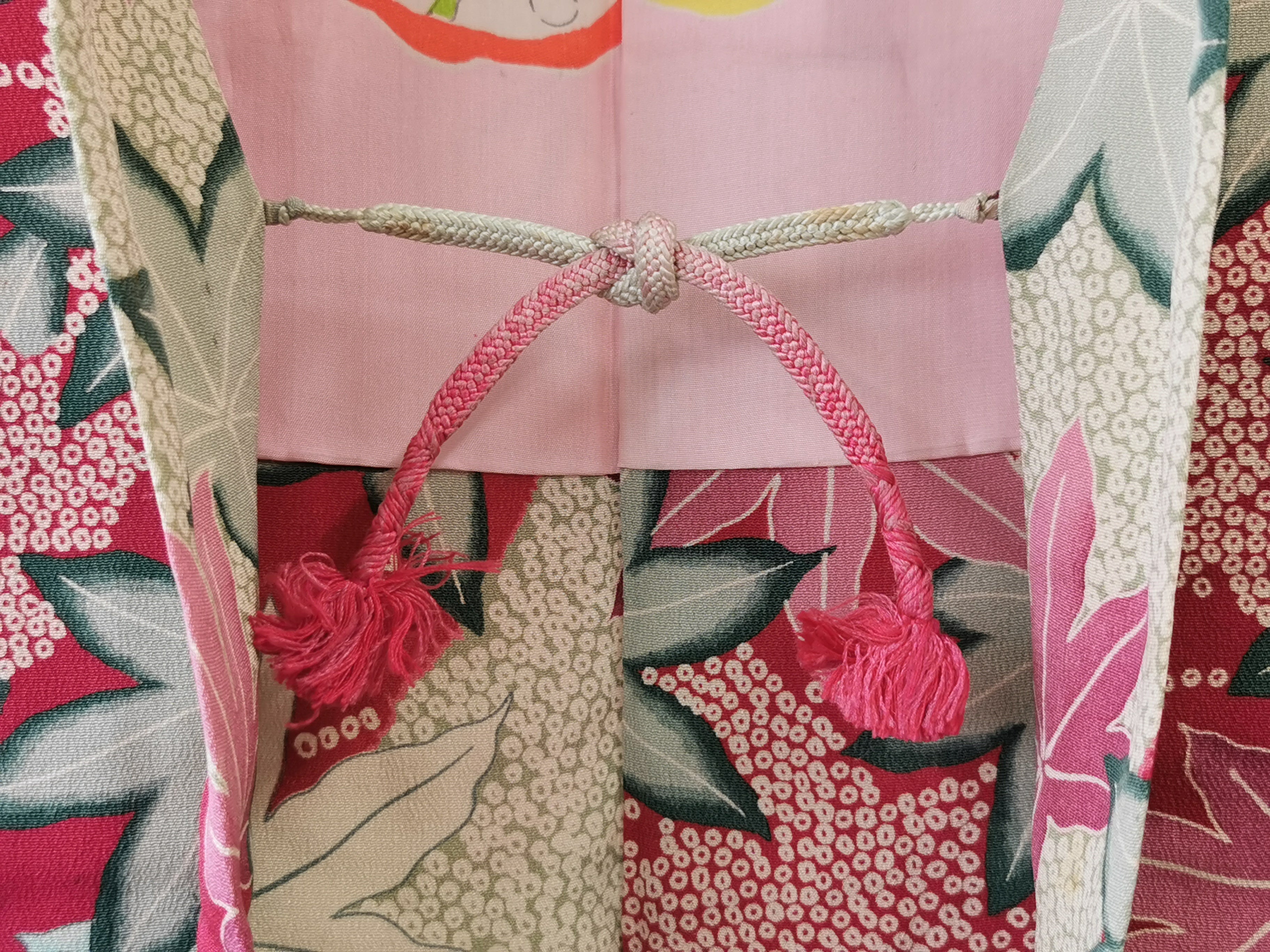 ◆twha083 Haori with Cord Vintage Kimono