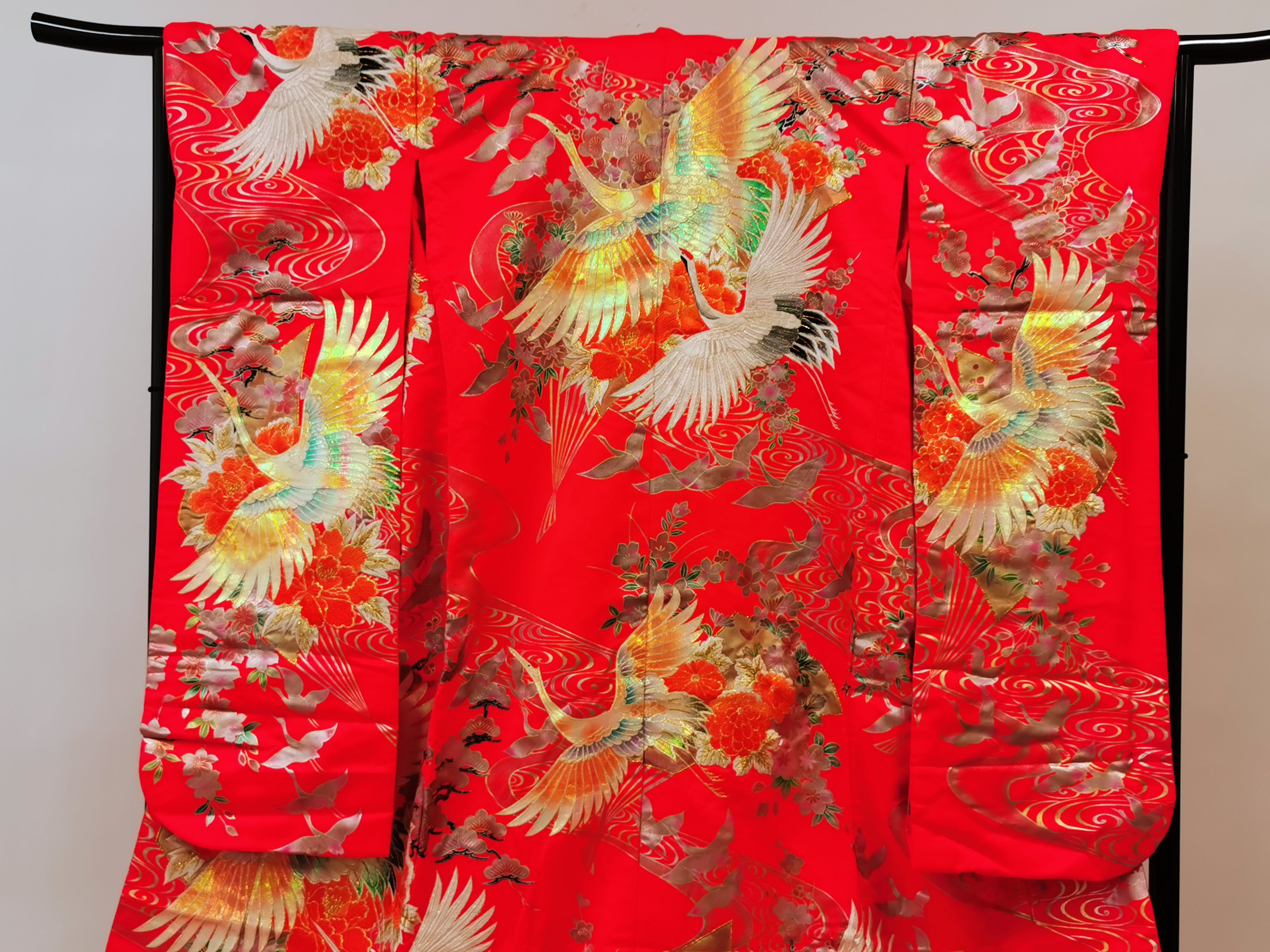 色打掛 豪華 金銀箔 花嫁衣装 刺繍 婚礼 結婚式 古着◆twku106