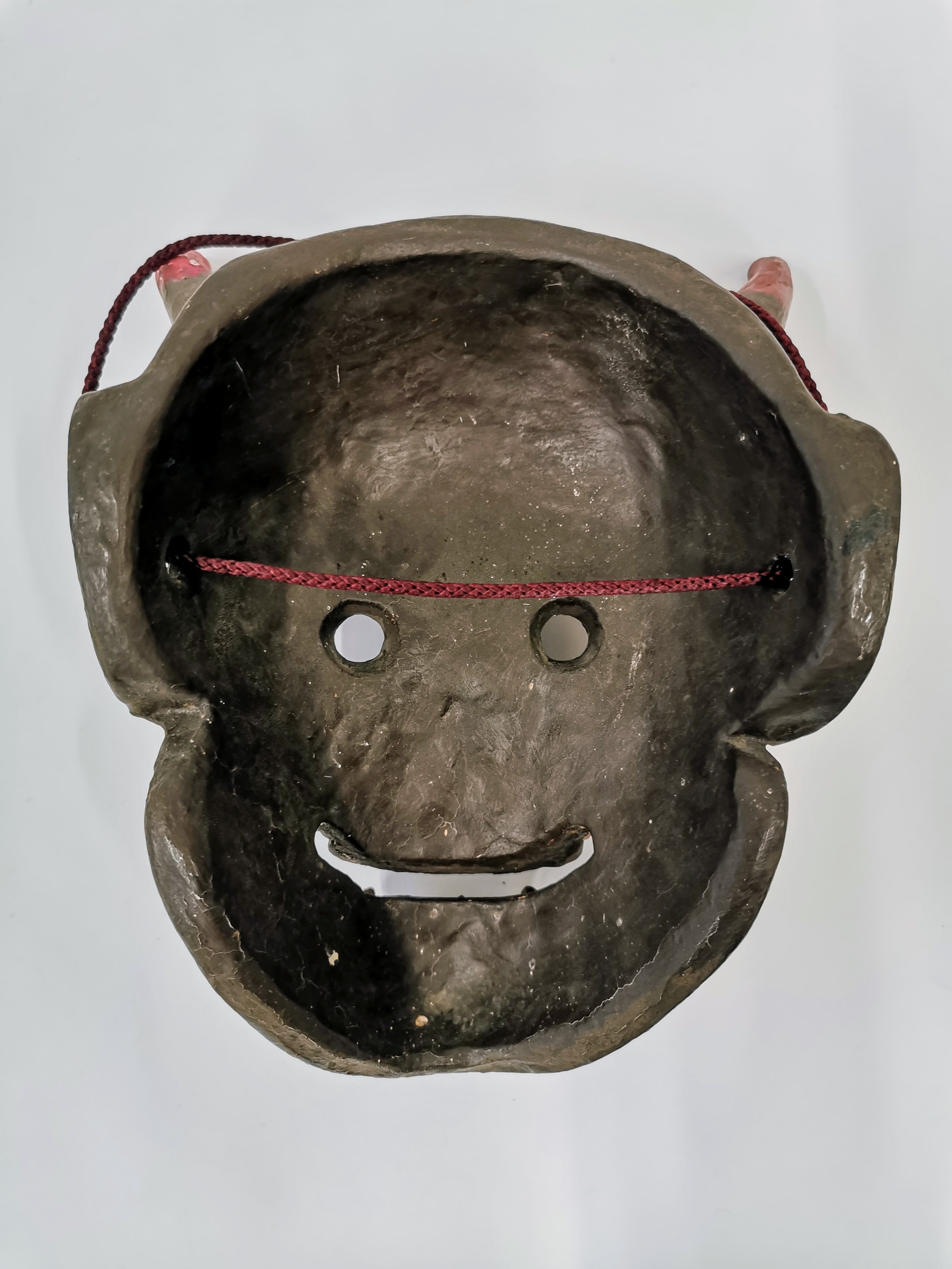 般若 お面 陶器 鬼面 開運 魔除け 招福 縁起物 インテリア◆toh107