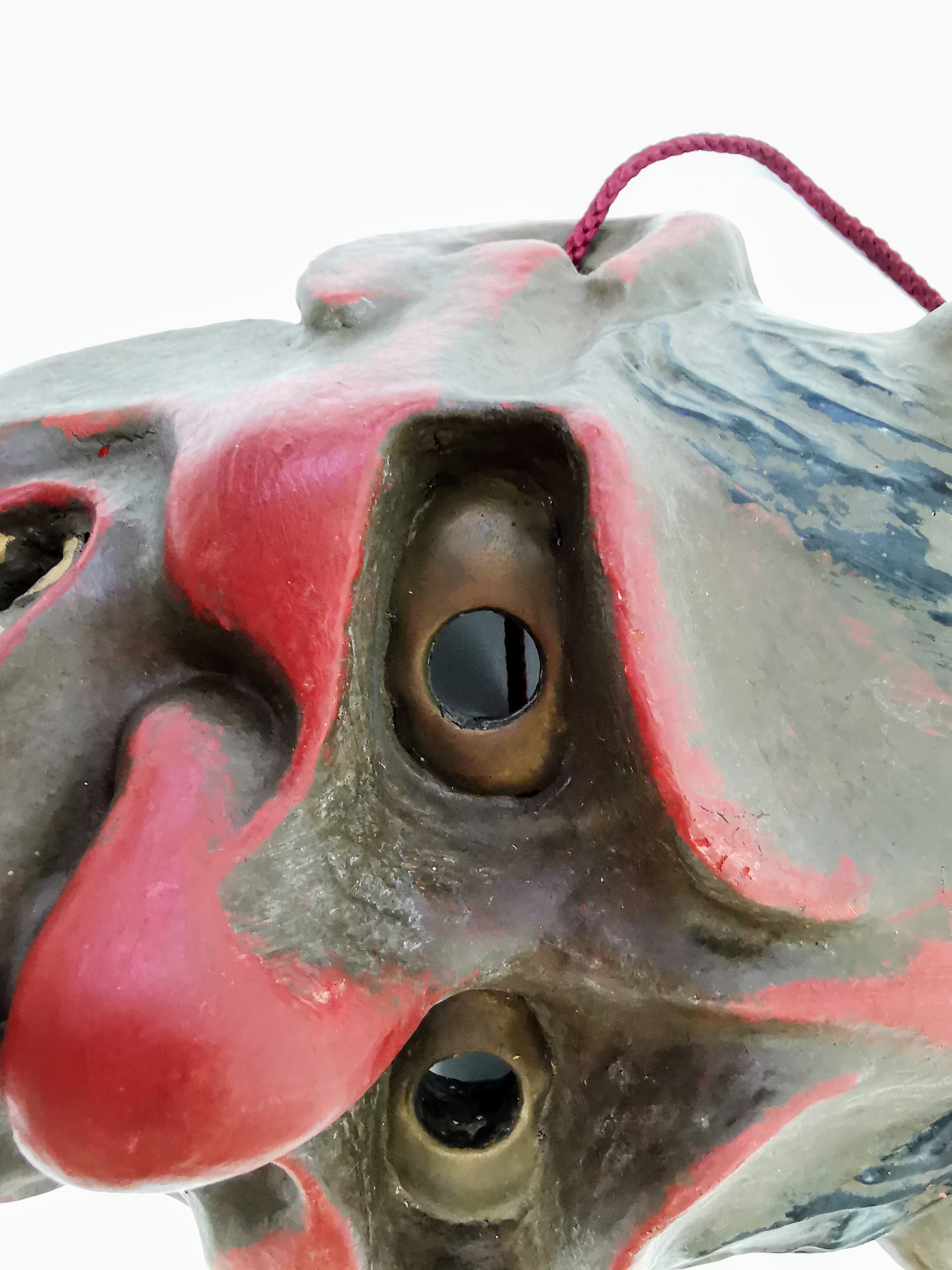 般若 お面 陶器 鬼面 開運 魔除け 招福 縁起物 インテリア◆toh107