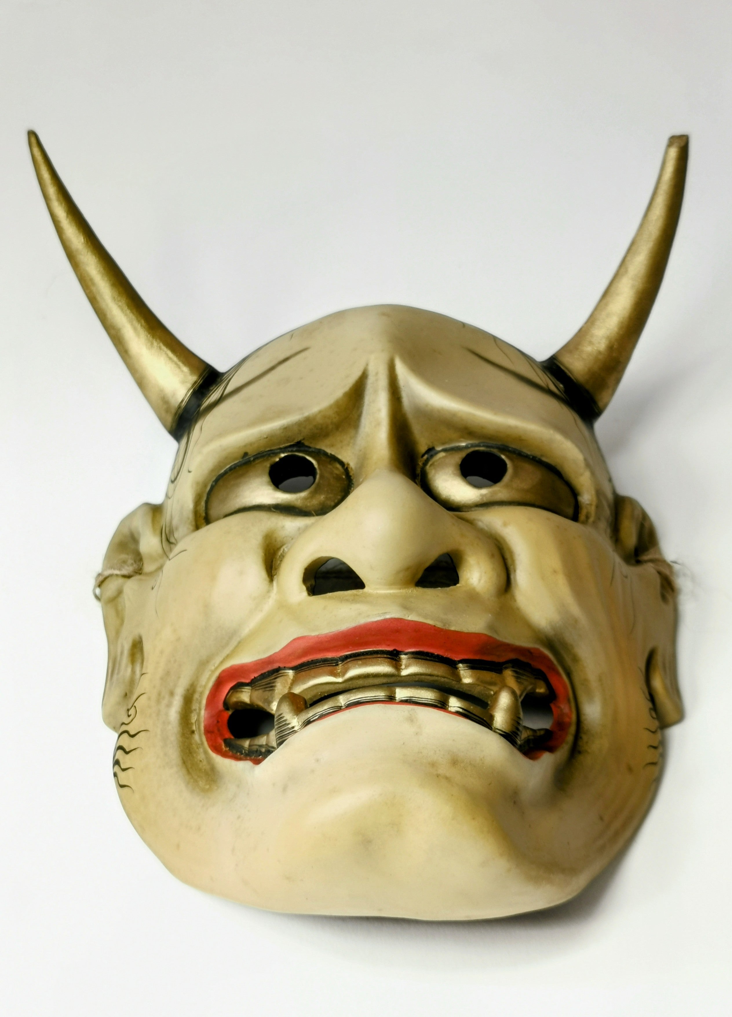 般若 お面 陶器 能面 鬼面 鬼神 能楽 開運 魔除け 招福 縁起物 インテリア◆toh150