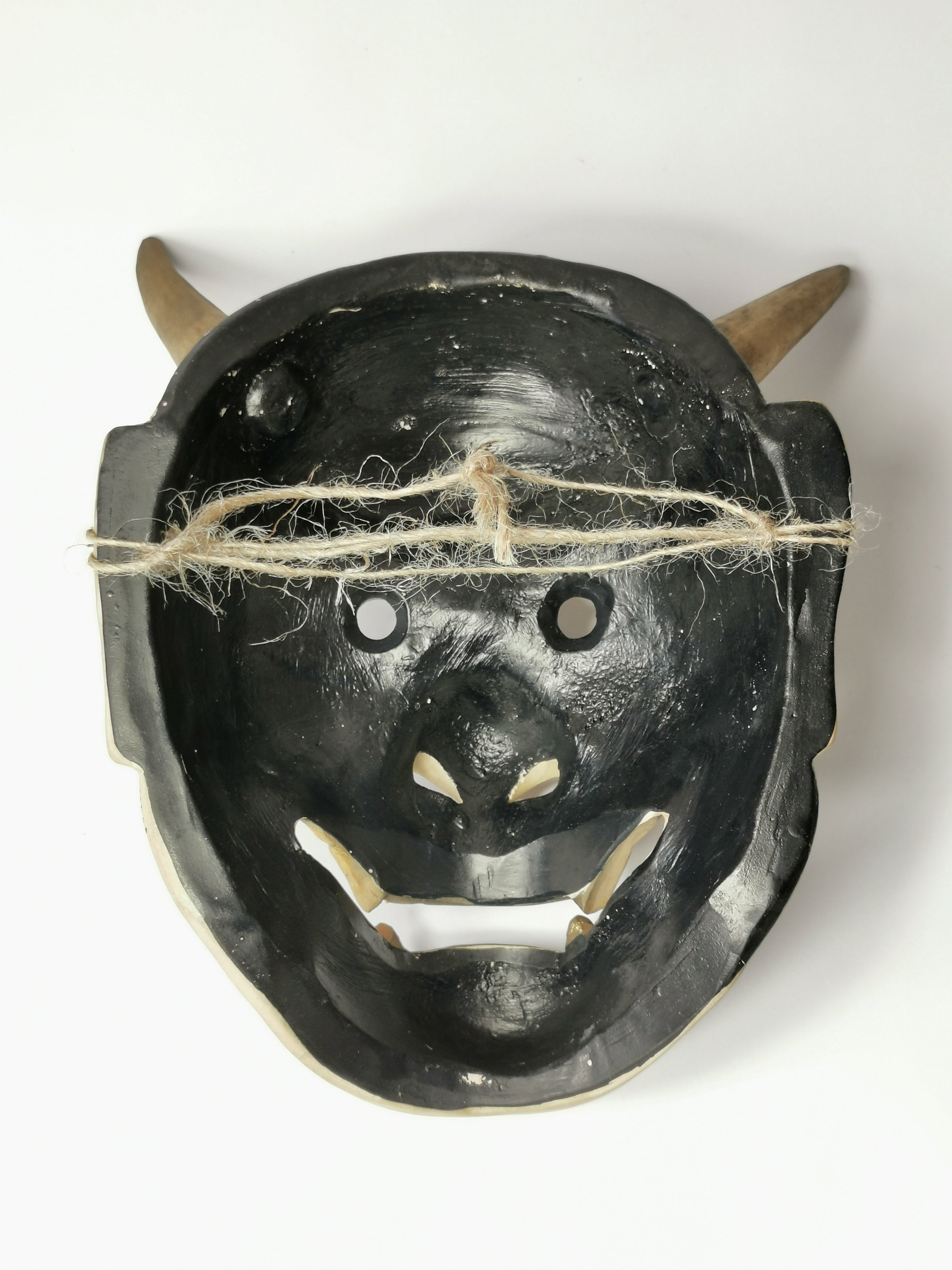 般若 お面 陶器 能面 鬼面 鬼神 能楽 開運 魔除け 招福 縁起物 インテリア◆toh150