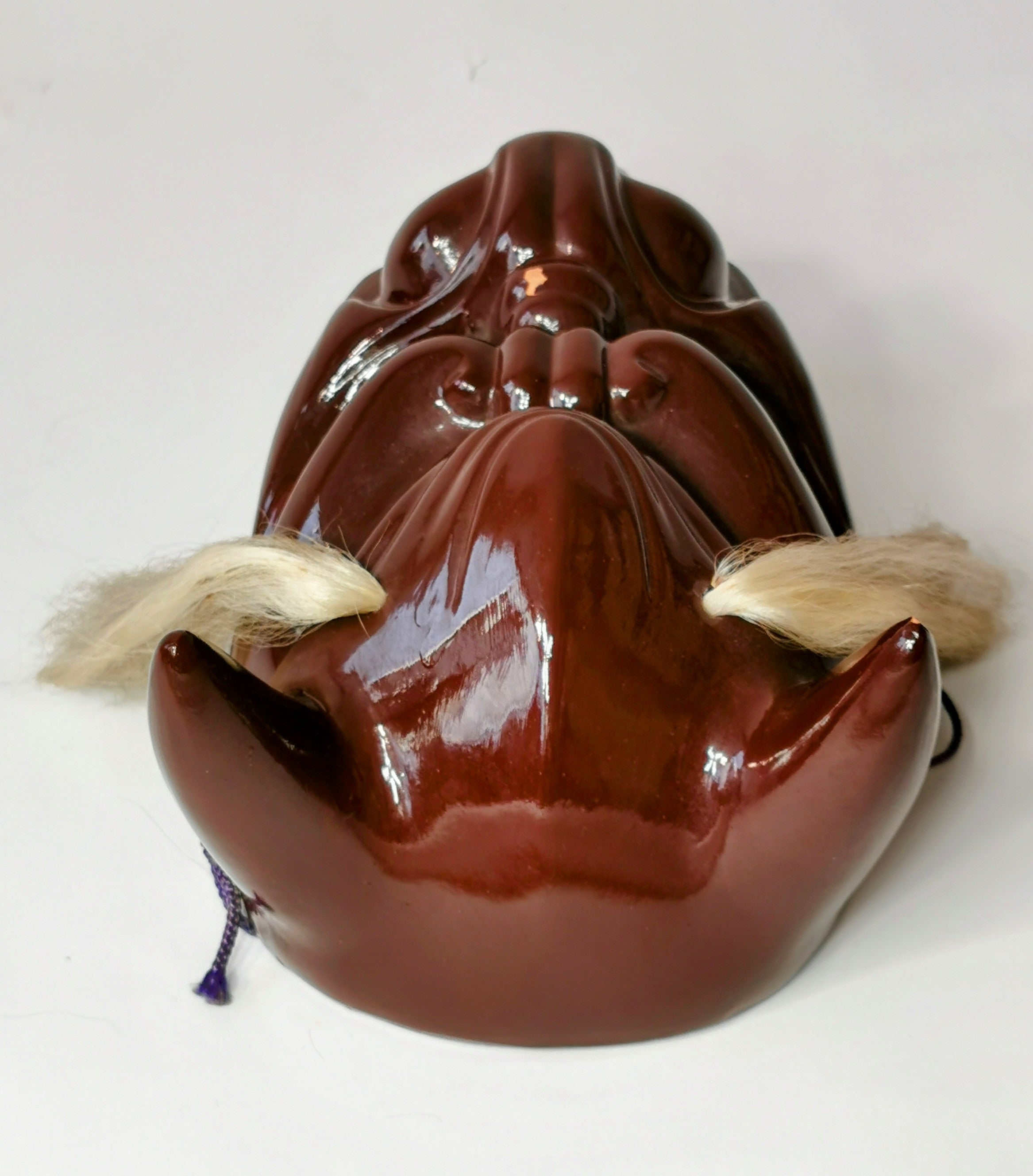 お面 陶器 能面 鬼面 鬼神 能楽 開運 魔除け 招福 縁起物 インテリア◆tko151