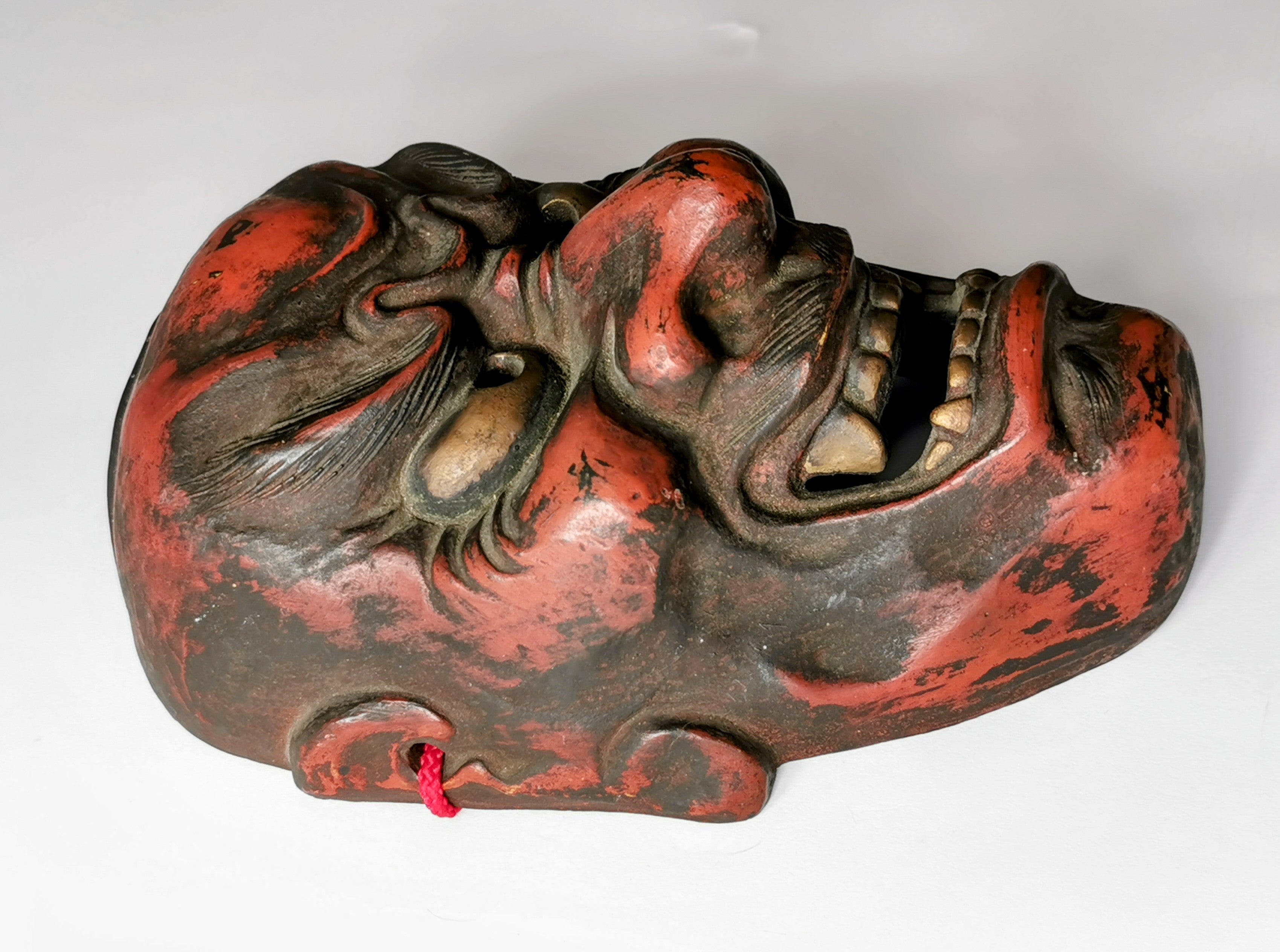 お面 陶器 能面 能楽 開運 魔除け 招福 縁起物 インテリア◆tko153