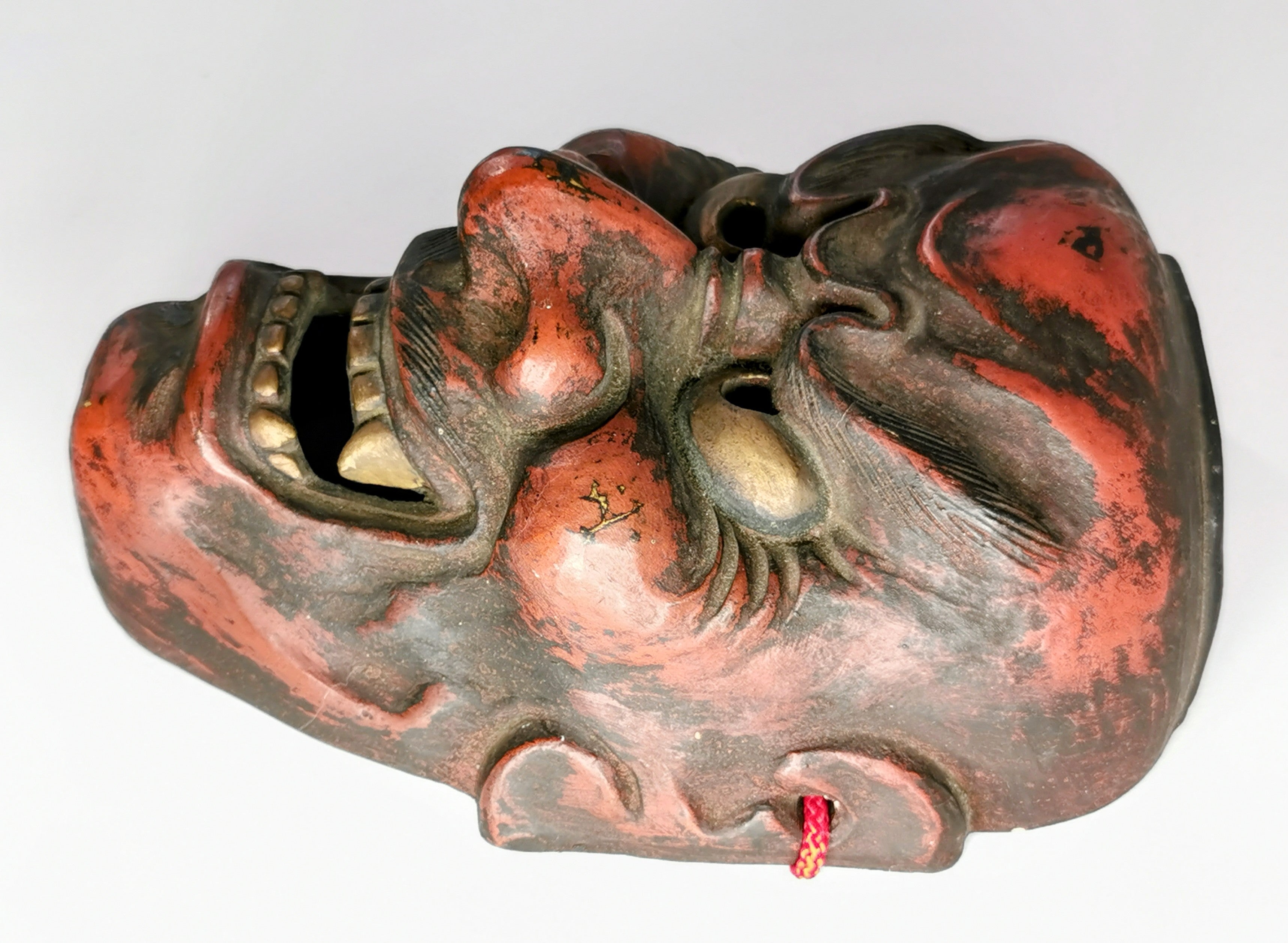 お面 陶器 能面 能楽 開運 魔除け 招福 縁起物 インテリア◆tko153