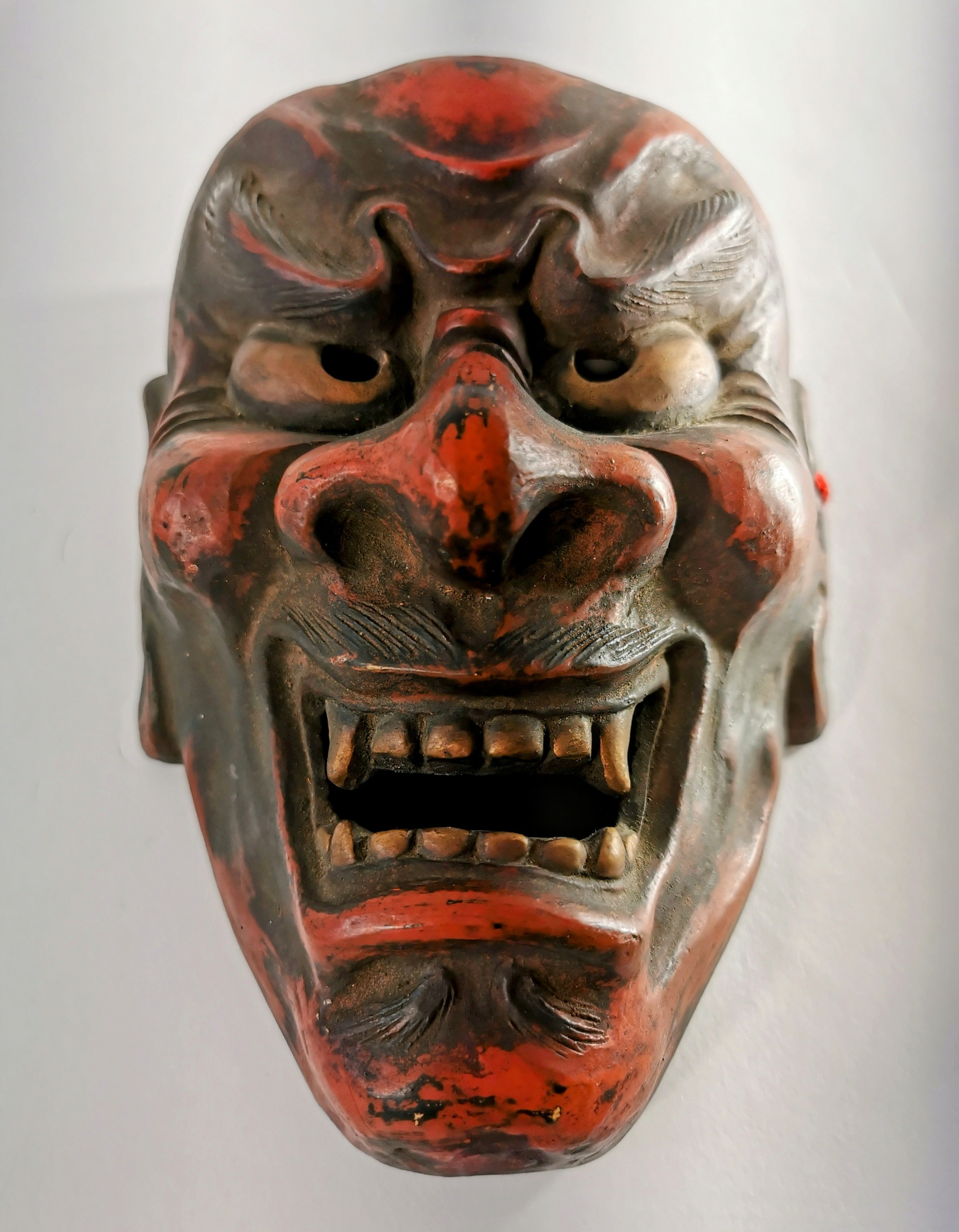 お面 陶器 能面 能楽 開運 魔除け 招福 縁起物 インテリア◆tko153