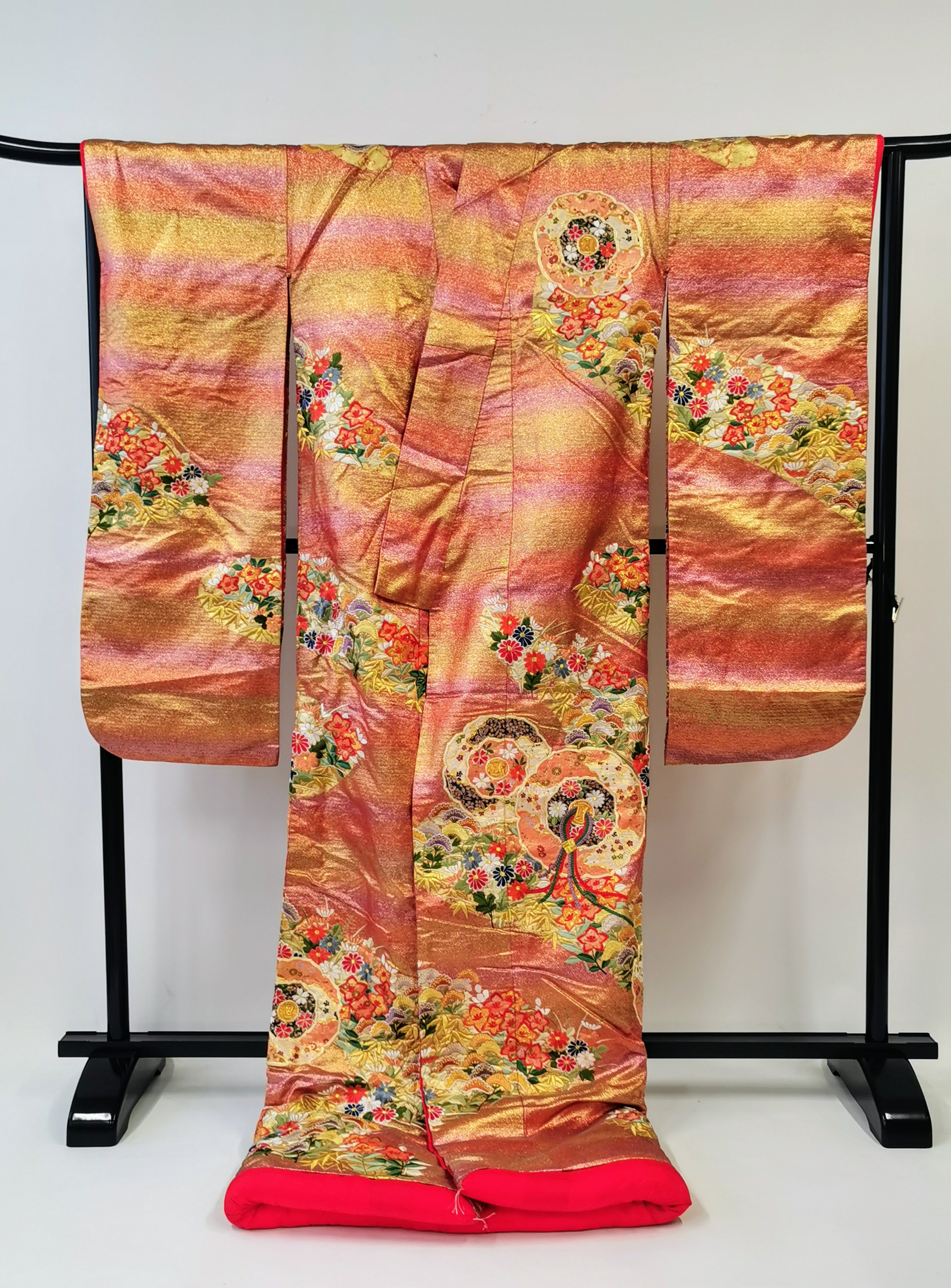 色打掛 花嫁衣装 豪華 逸品 金銀箔 刺繍 婚礼 結婚式 古着◆twu175