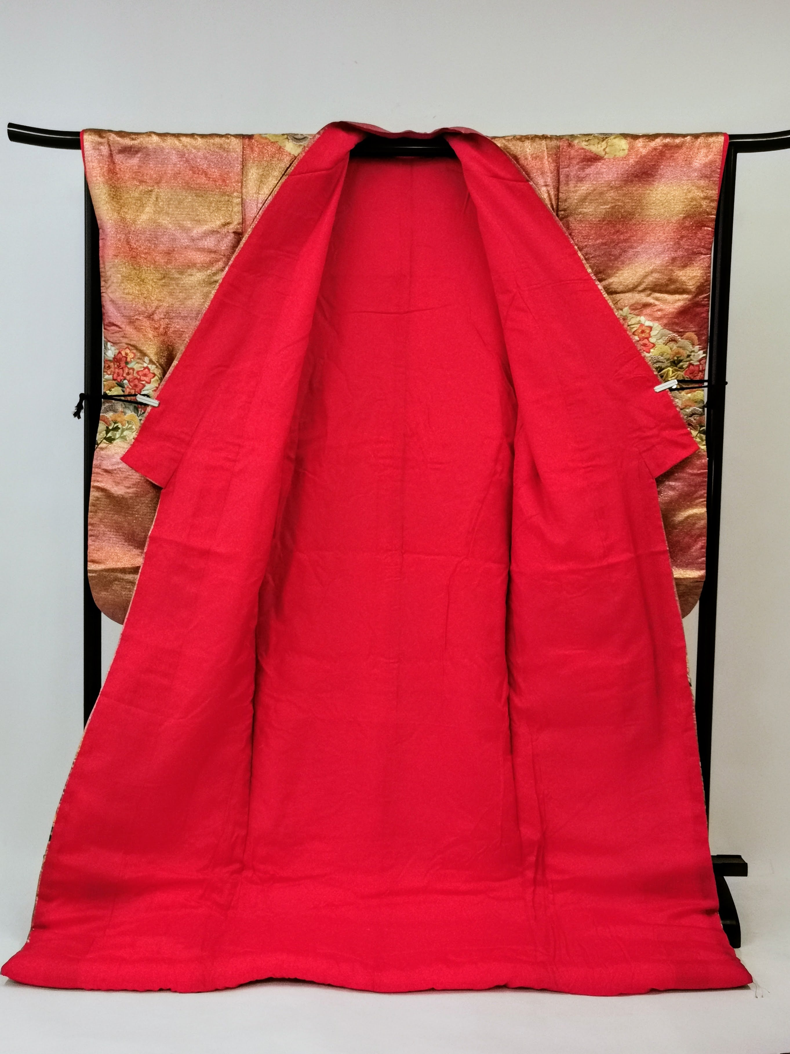 色打掛 花嫁衣装 豪華 逸品 金銀箔 刺繍 婚礼 結婚式 古着◆twu175