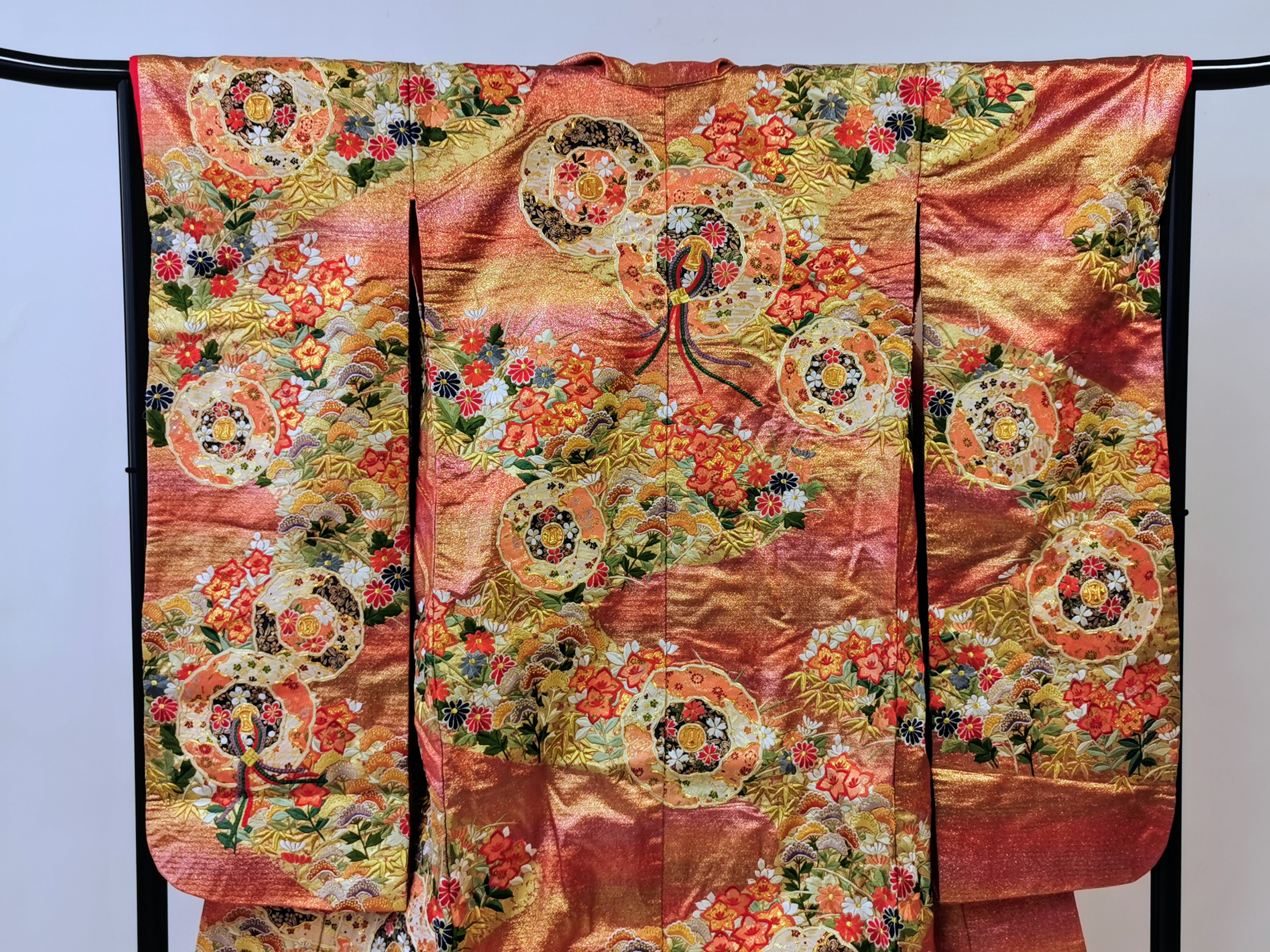 色打掛 花嫁衣装 豪華 逸品 金銀箔 刺繍 婚礼 結婚式 古着◆twu175