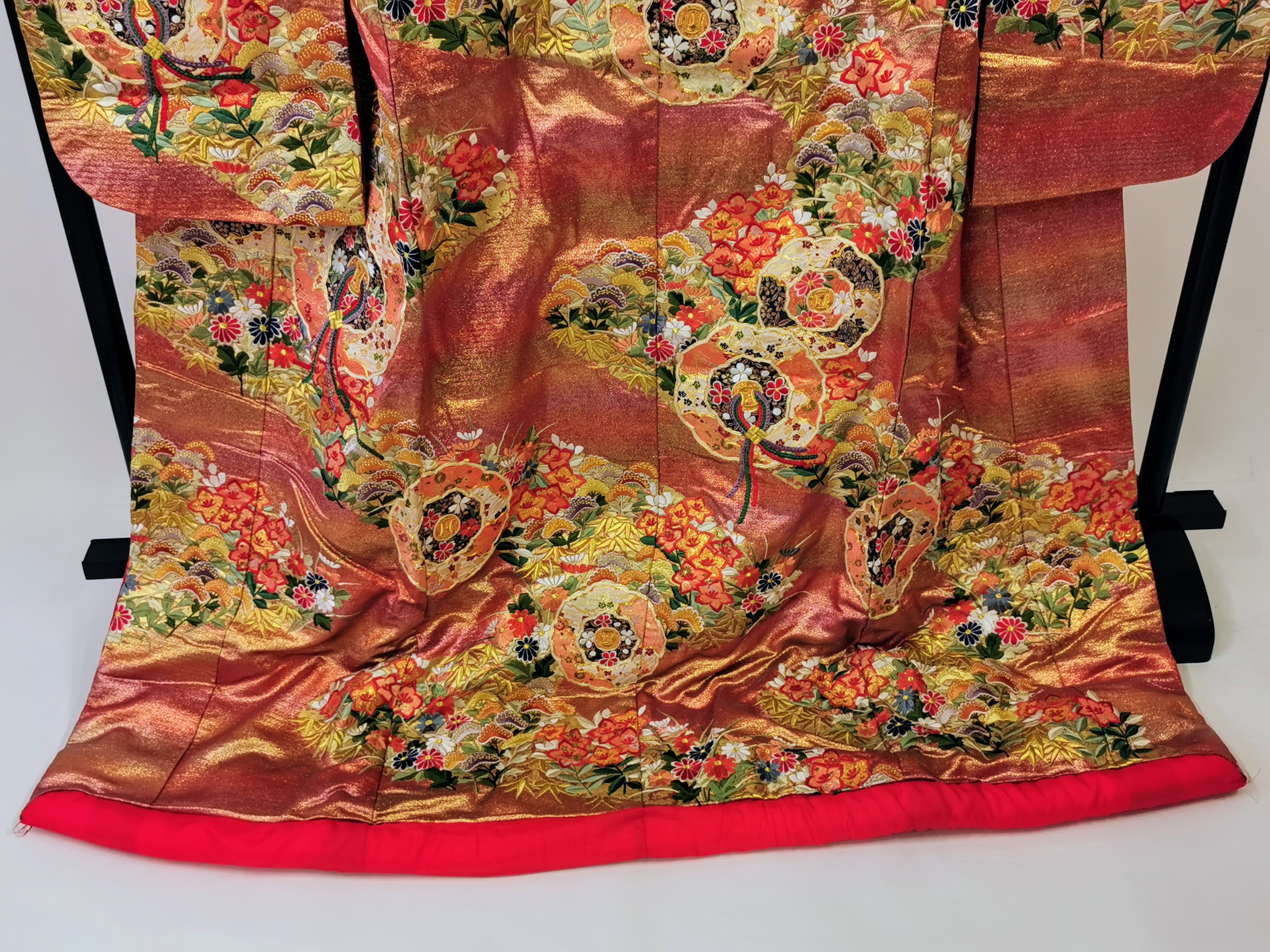 色打掛 花嫁衣装 豪華 逸品 金銀箔 刺繍 婚礼 結婚式 古着◆twu175