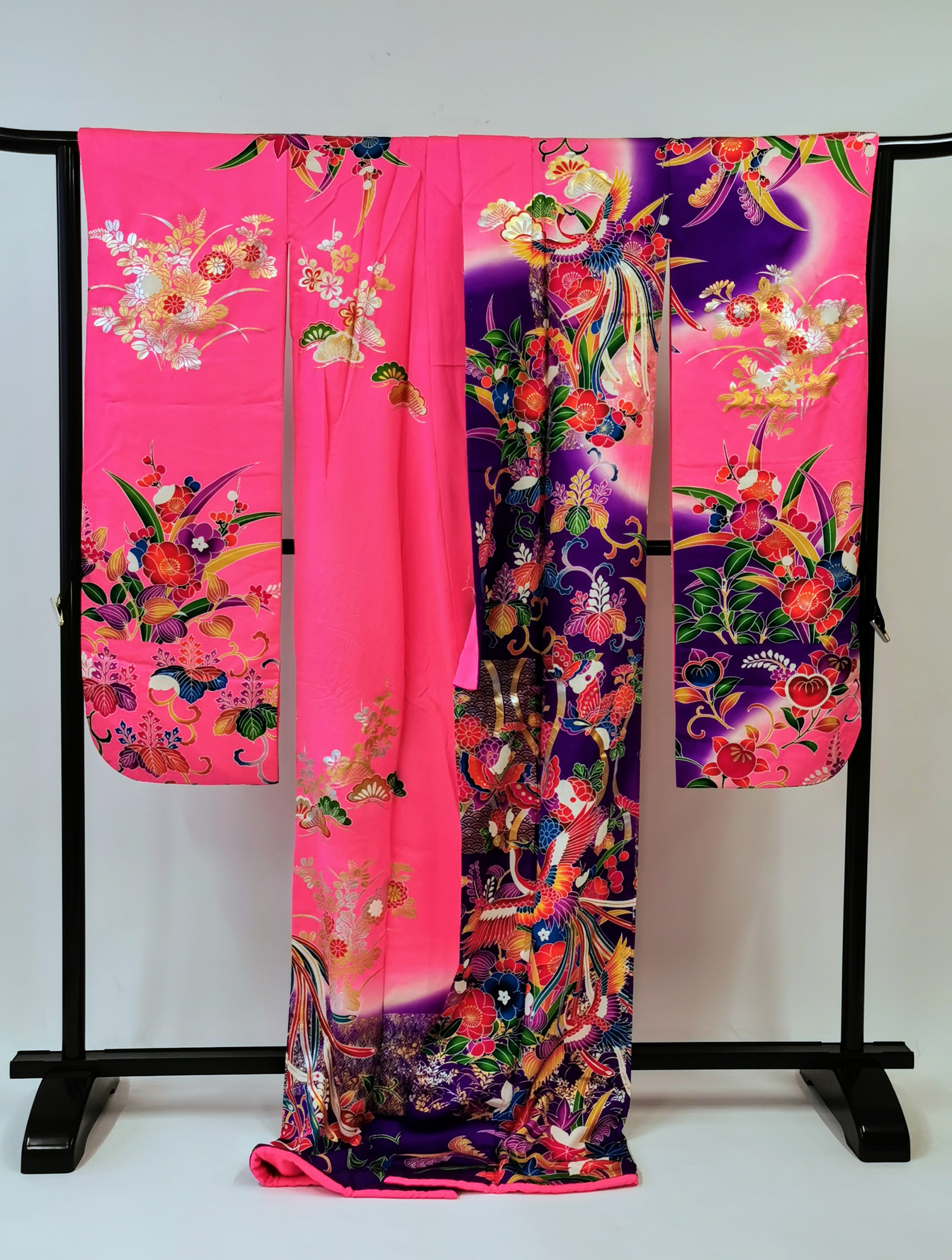 引き振袖 お引きずり お引き摺り 花嫁衣装 結婚式 豪華 蛍光 婚礼 結婚式 古着◆twff173