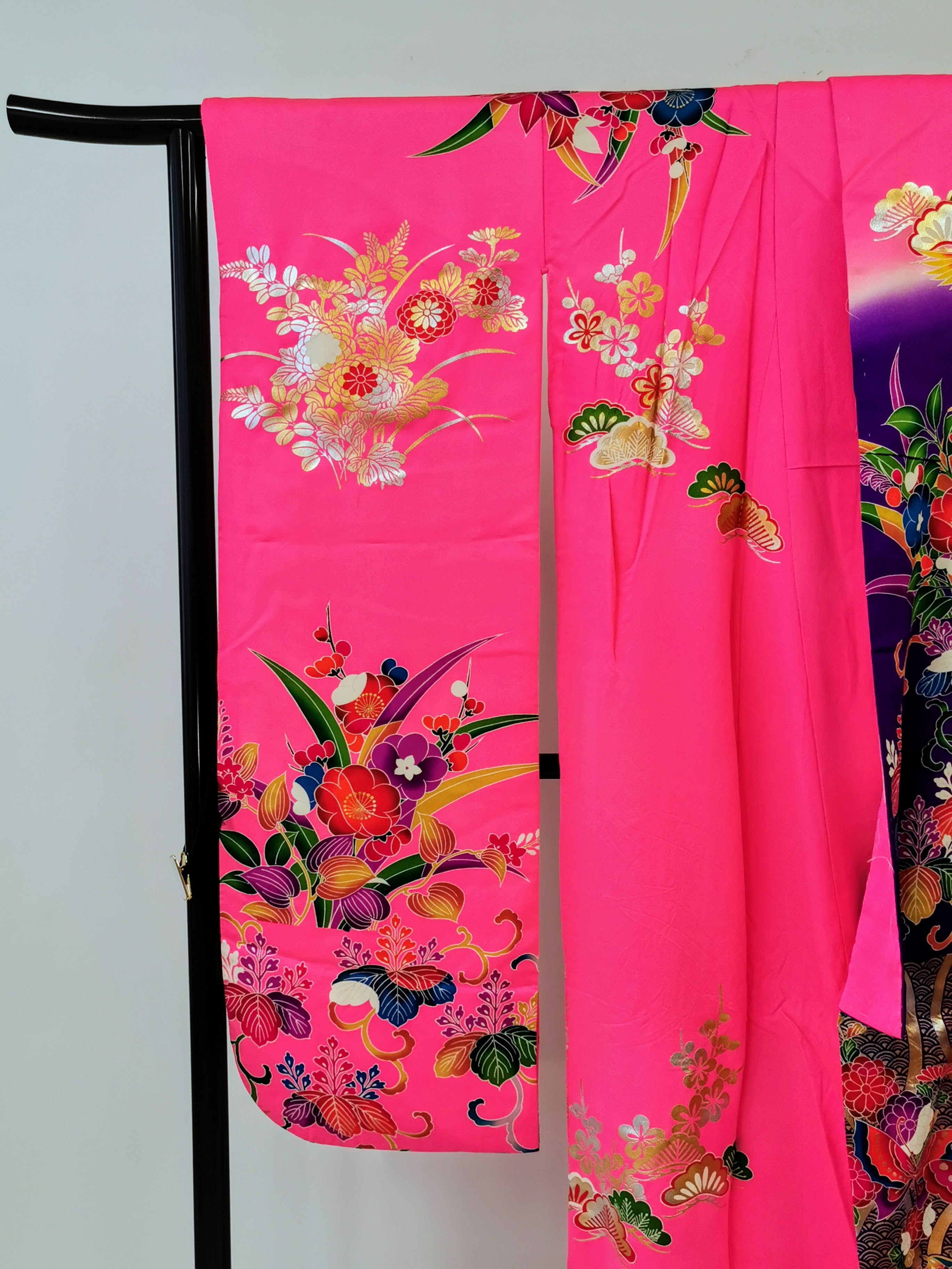 引き振袖 お引きずり お引き摺り 花嫁衣装 結婚式 豪華 蛍光 婚礼 結婚式 古着◆twff173