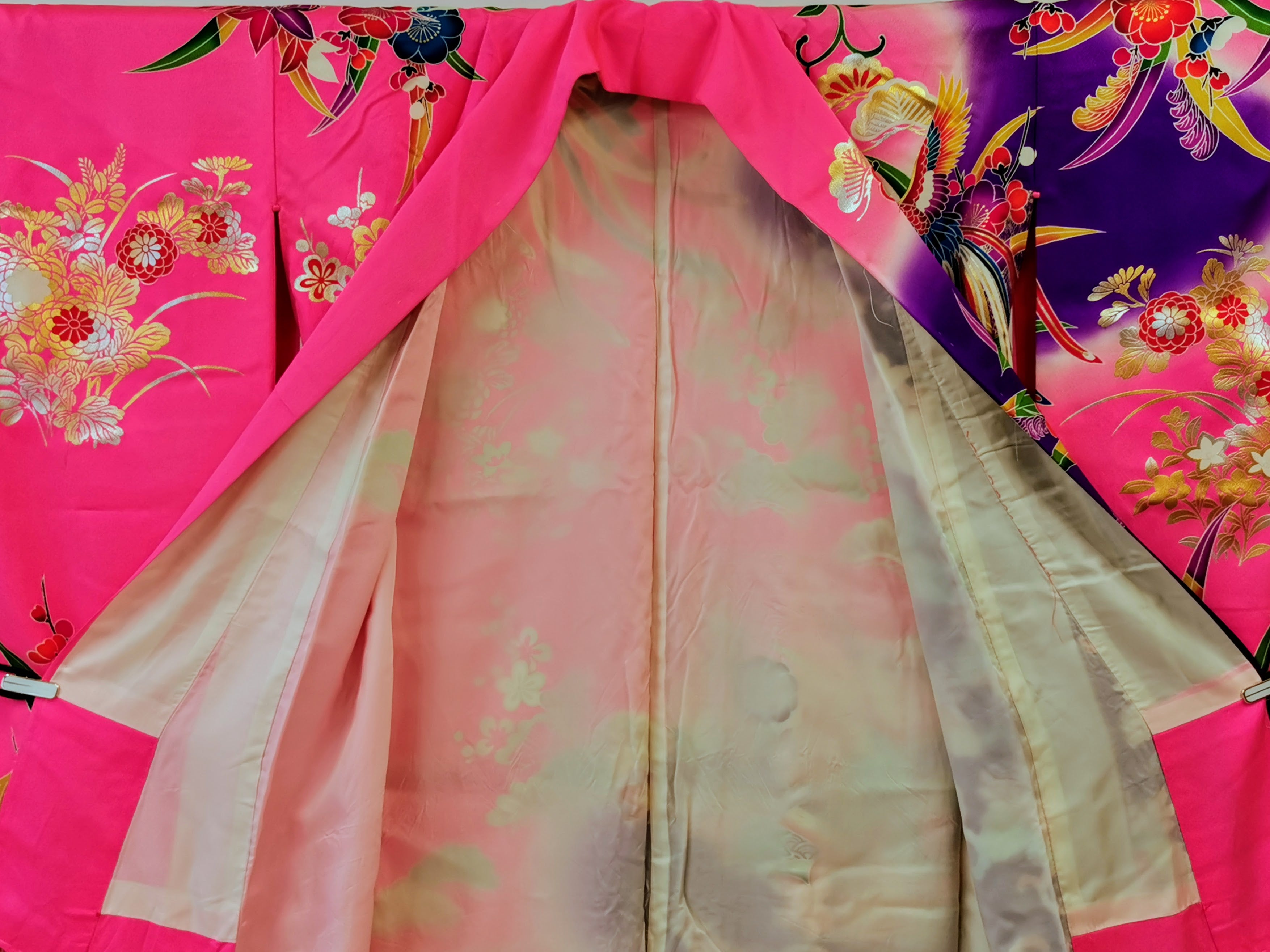 引き振袖 お引きずり お引き摺り 花嫁衣装 結婚式 豪華 蛍光 婚礼 結婚式 古着◆twff173