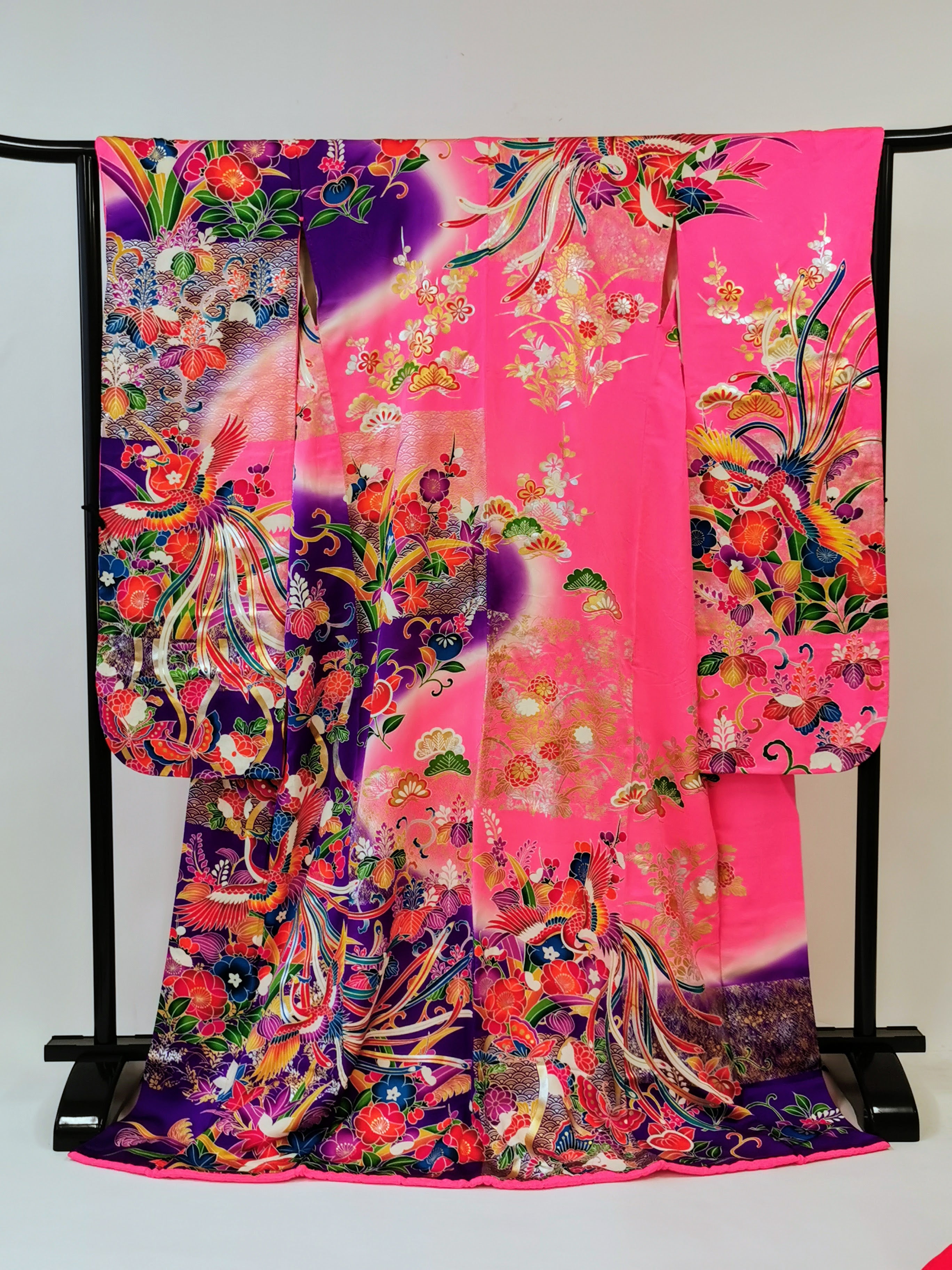 引き振袖 お引きずり お引き摺り 花嫁衣装 結婚式 豪華 蛍光 婚礼 結婚式 古着◆twff173